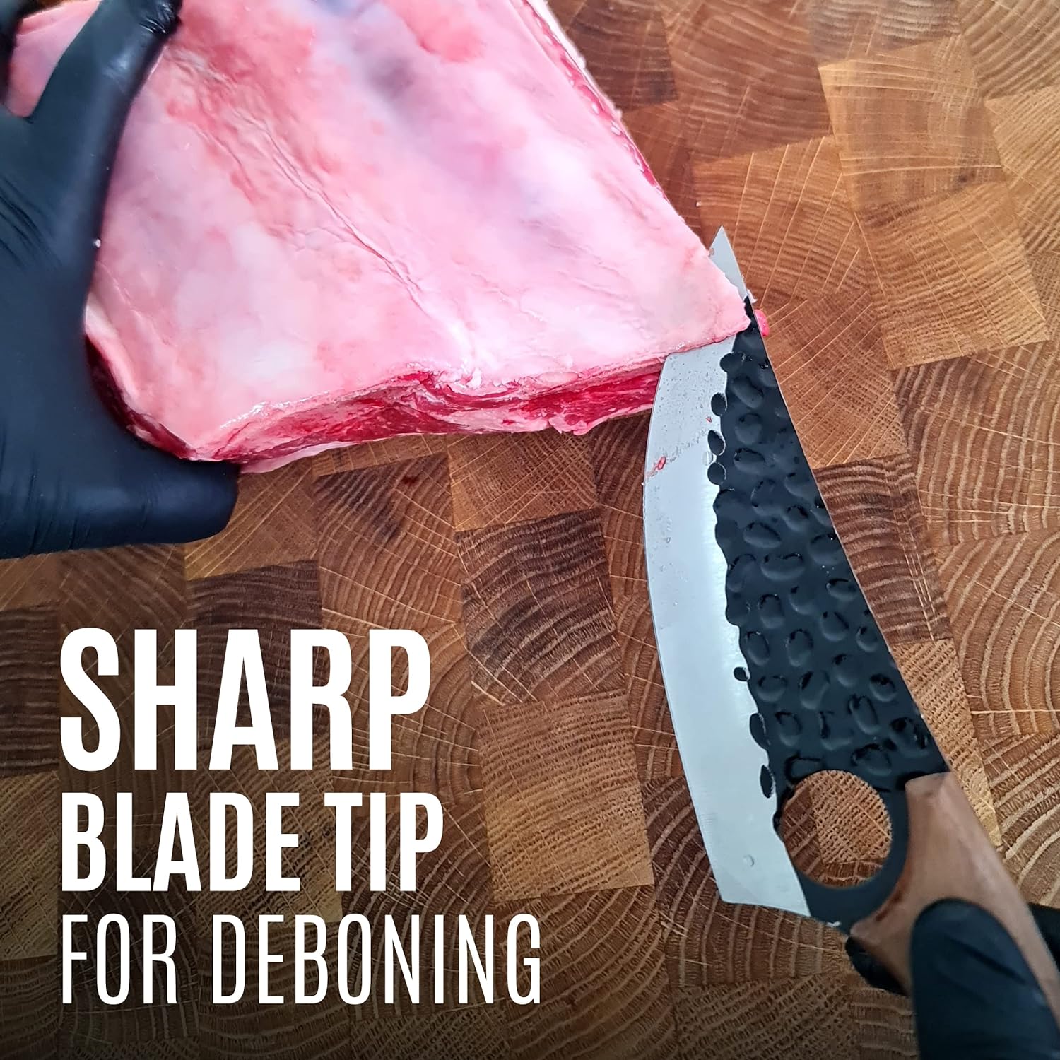 Boning Knife 110% Hand Forged Butcher Knife Camping Knife, Cleaver for Easy Cutting, Chopping, Deboning, fileting, BBQ – Outdoor and Kitchen Meat Cutting Knife