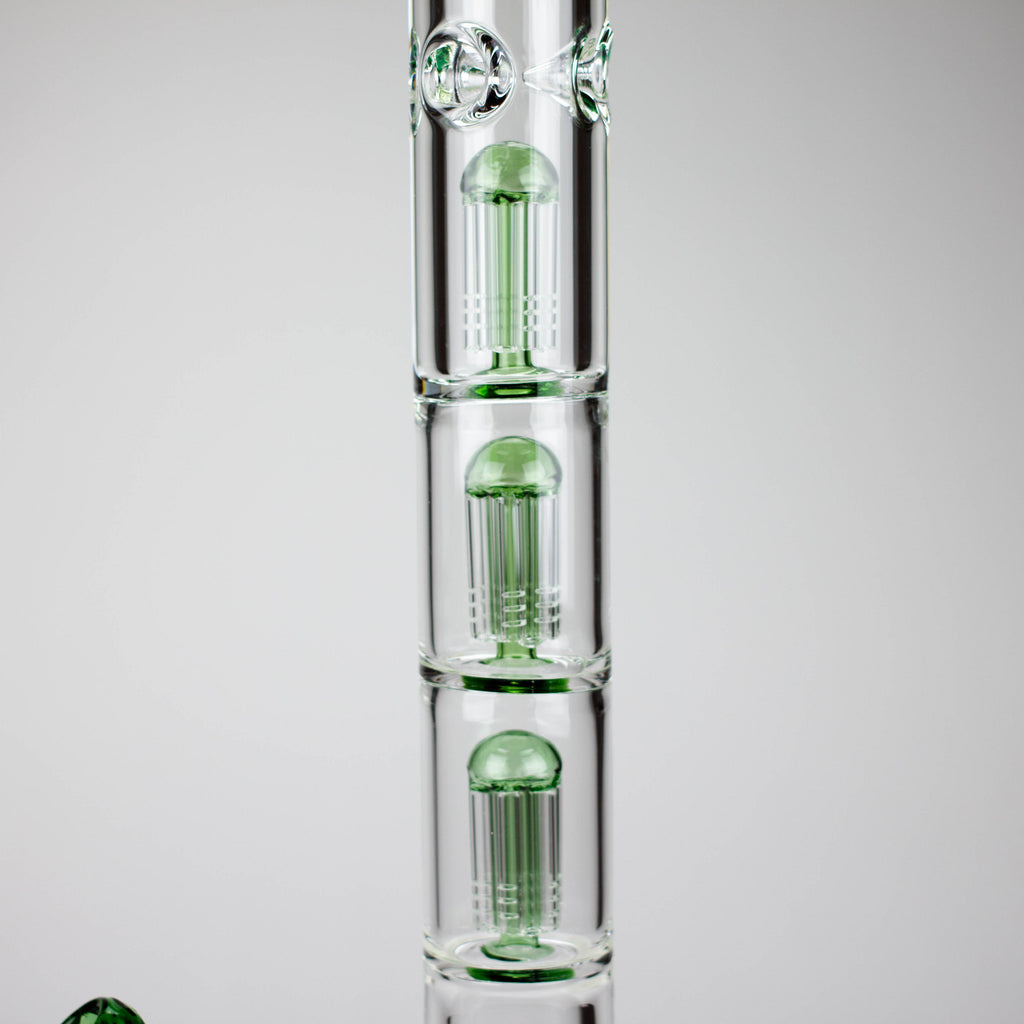 GENIE | 24" 9mm Triple Percolator Beaker Glass Bong [GB1907]