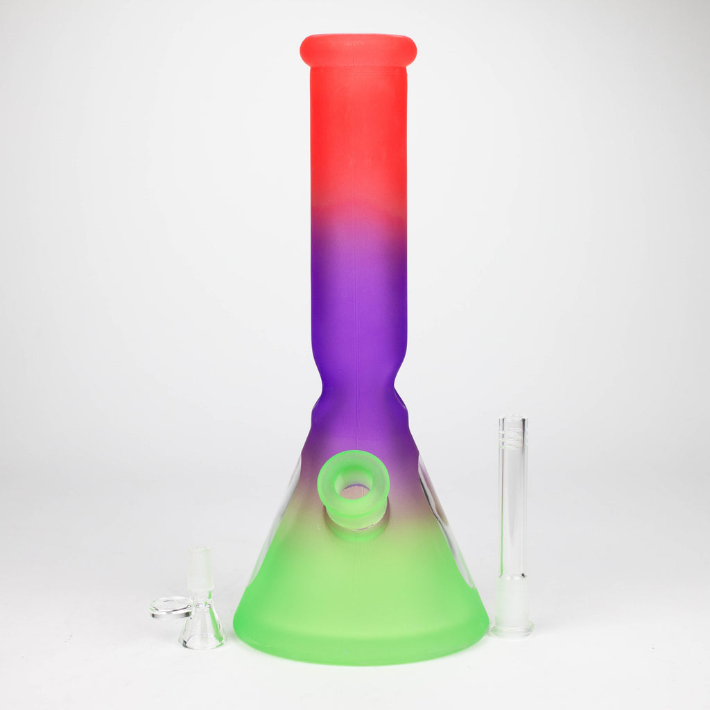 12.5" Soft glass 7mm beaker water bong [M12004]