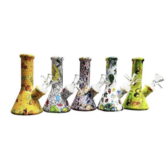 Fortune | 5" Hydrographic Silicone Bong-Assorted [SP1038P]