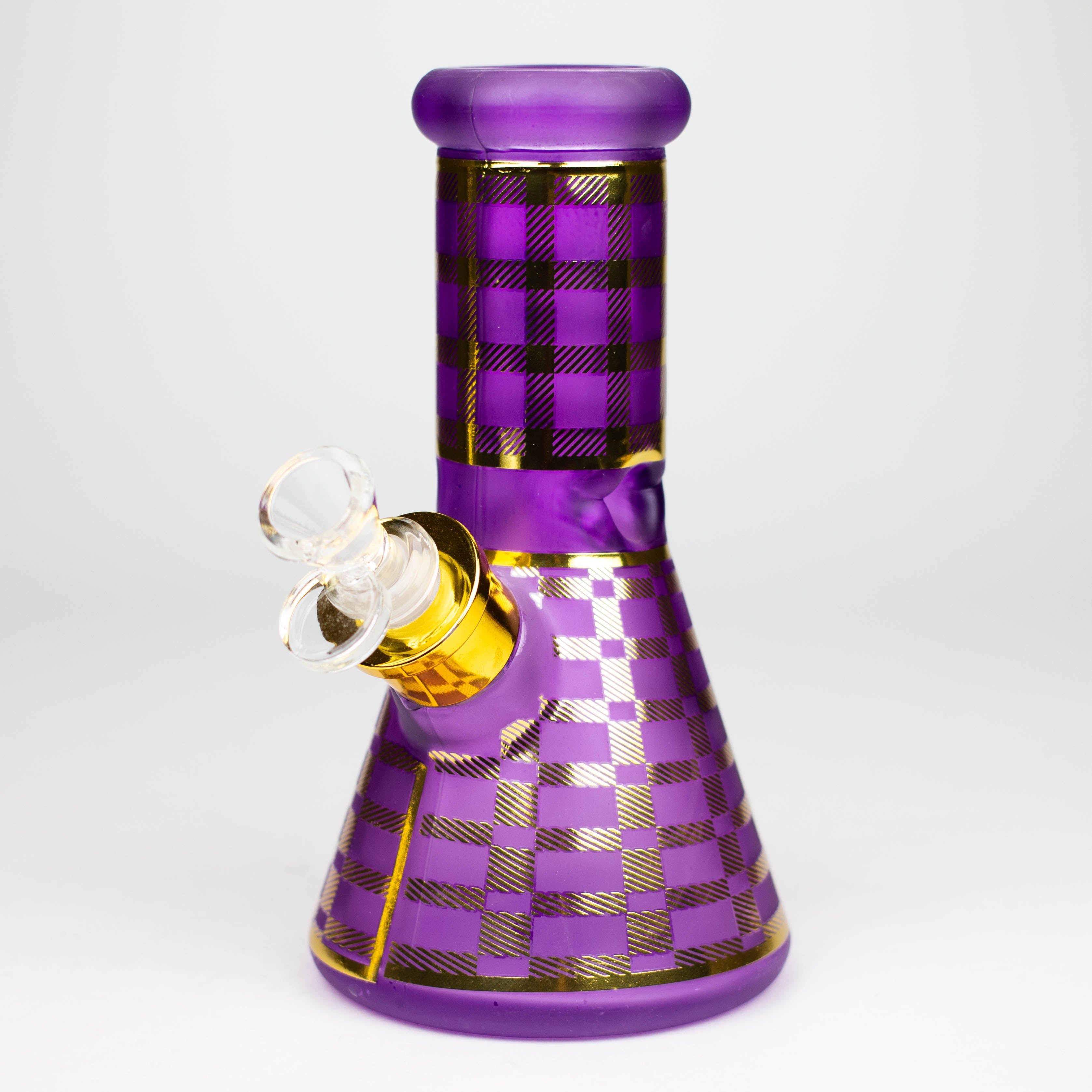 8" Soft glass 7mm beaker water bong [M08003]