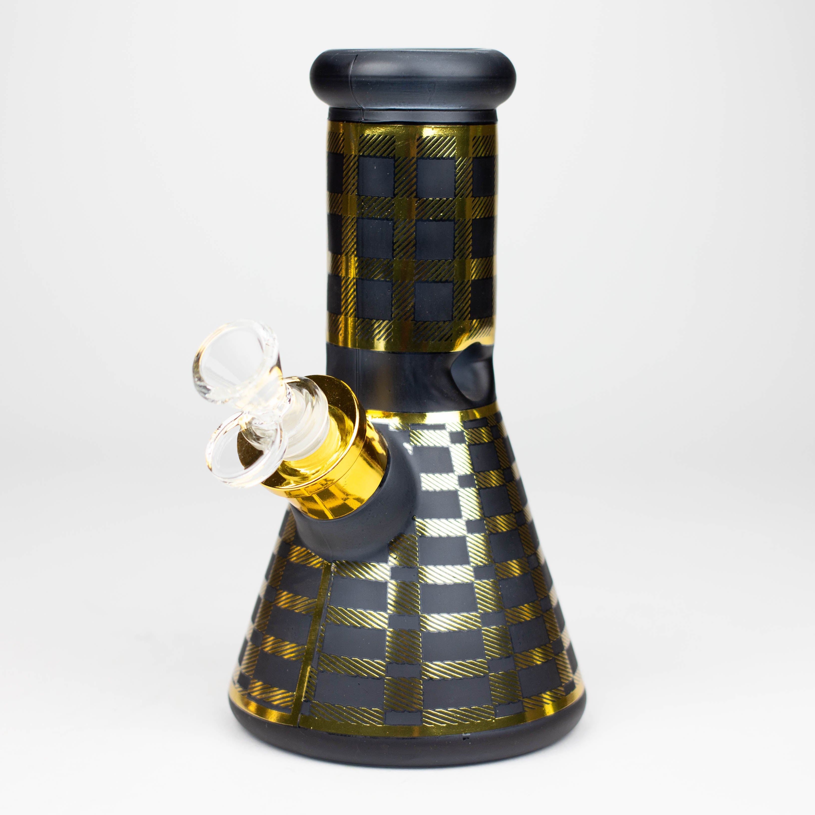 8" Soft glass 7mm beaker water bong [M08003]