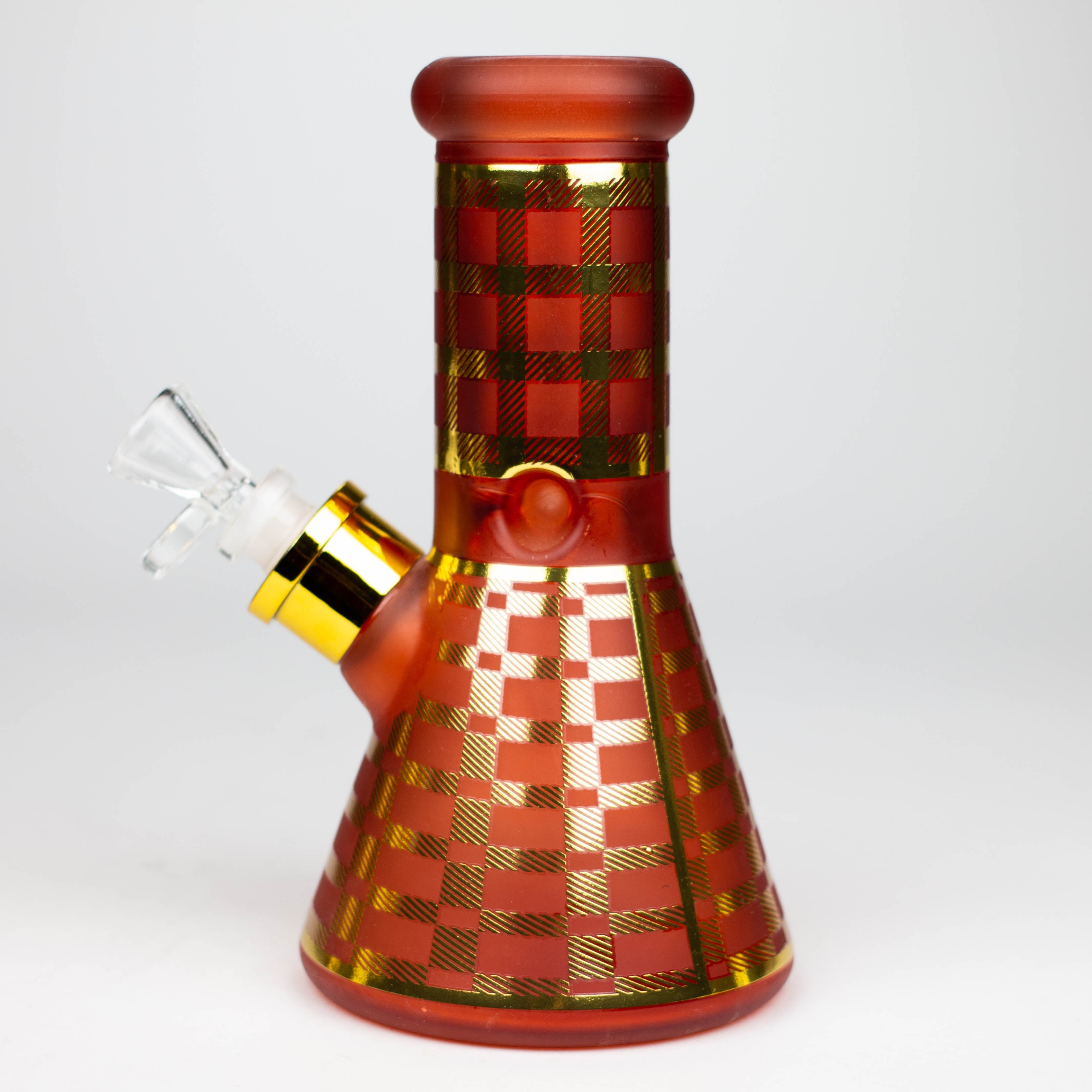 8" Soft glass 7mm beaker water bong [M08003]