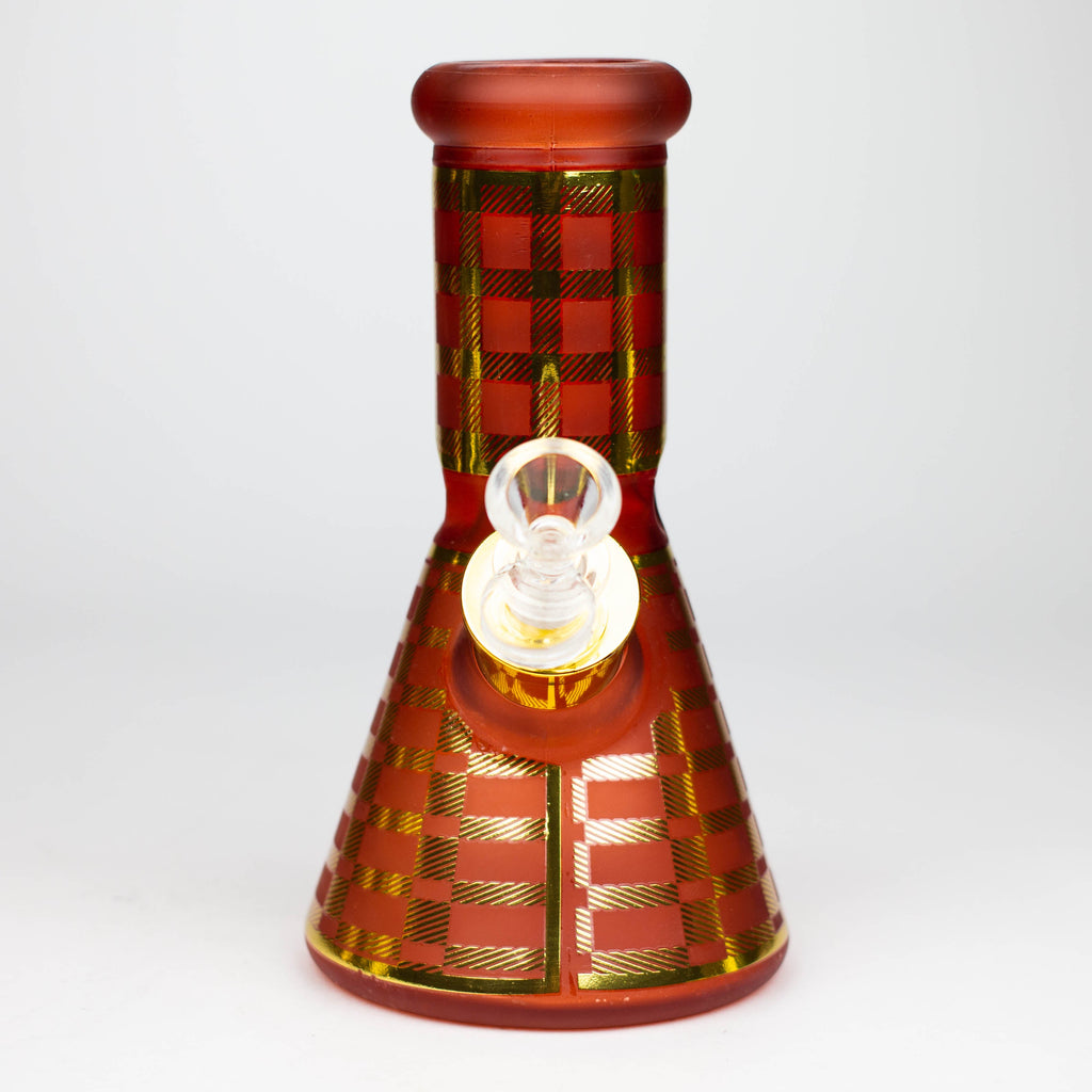 8" Soft glass 7mm beaker water bong [M08003]