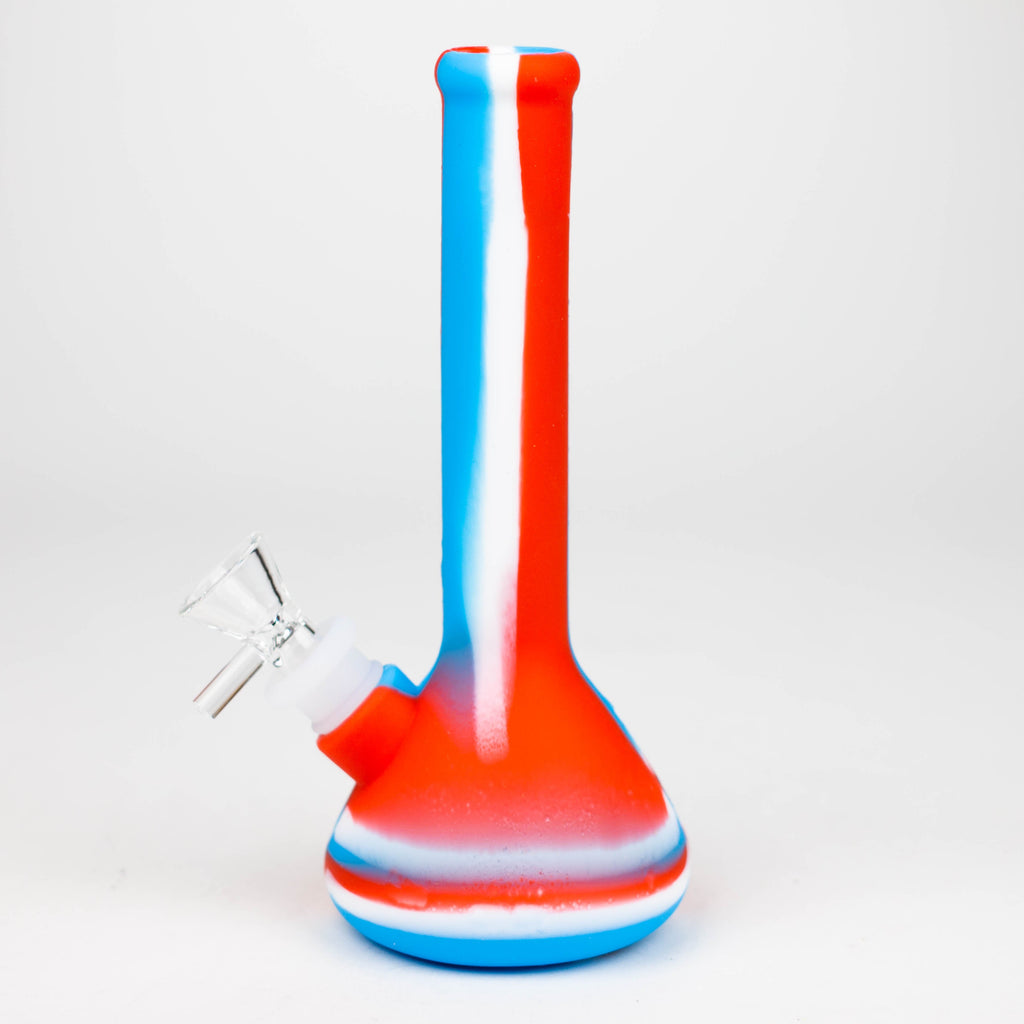 8" Tricolor silicone beaker water bong [71-Top13]