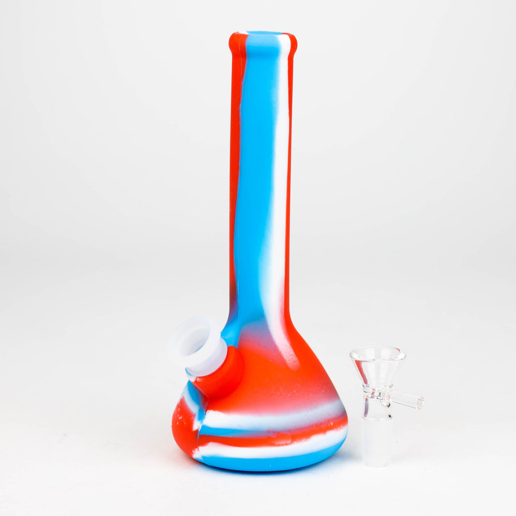 8" Tricolor silicone beaker water bong [71-Top13]