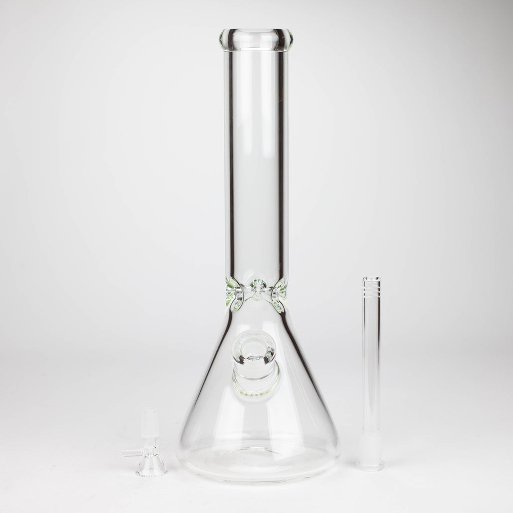 14" Exclusive License 7mm Glass Bong with Stickers [C1559]