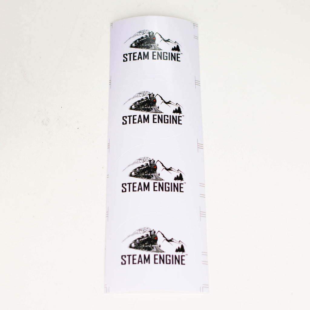 Steam Engine™ | 14 Inch 7mm glass bong with stickers by golden crown