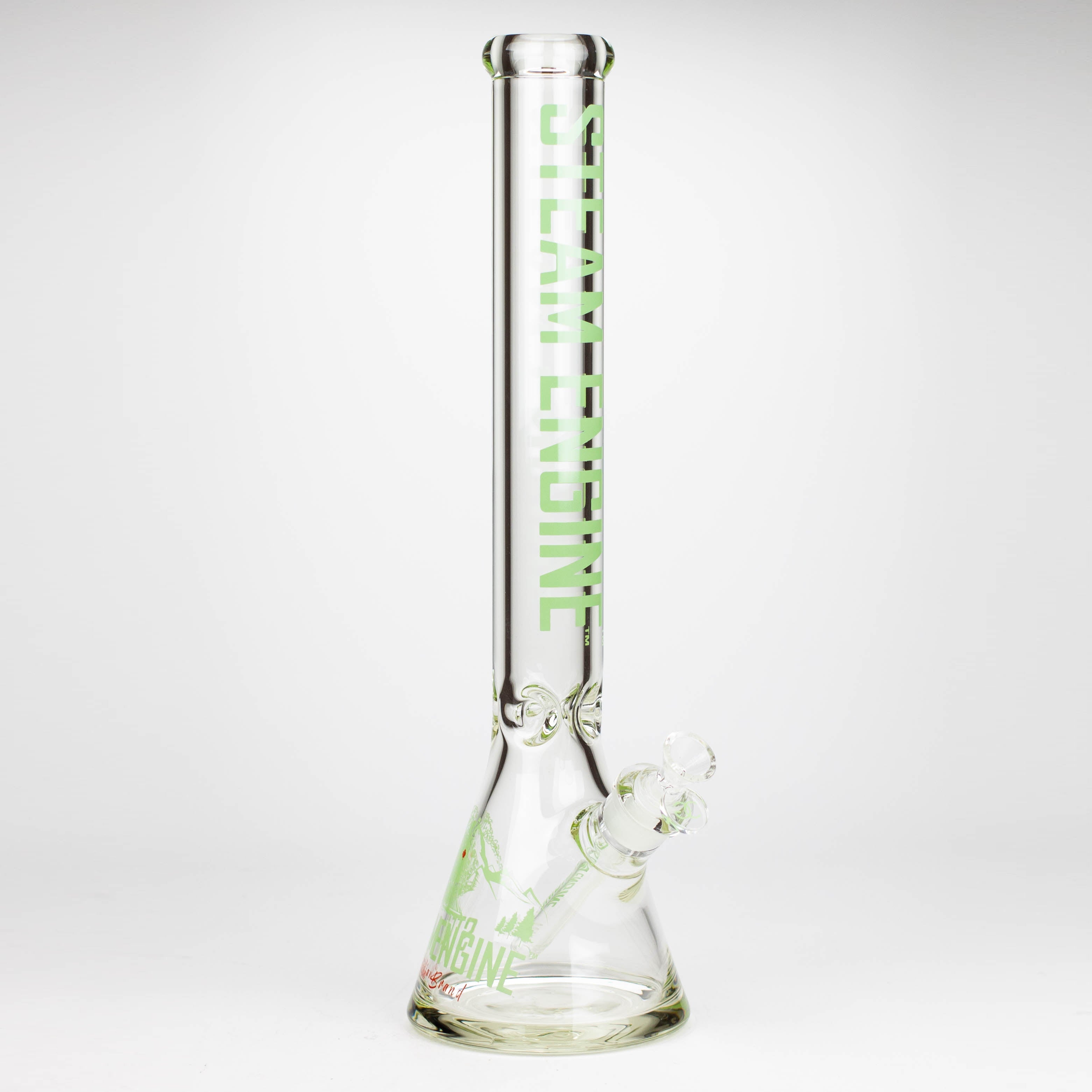 Steam Engine™ | 18 Inch 9mm glass bong with stickers by golden crown
