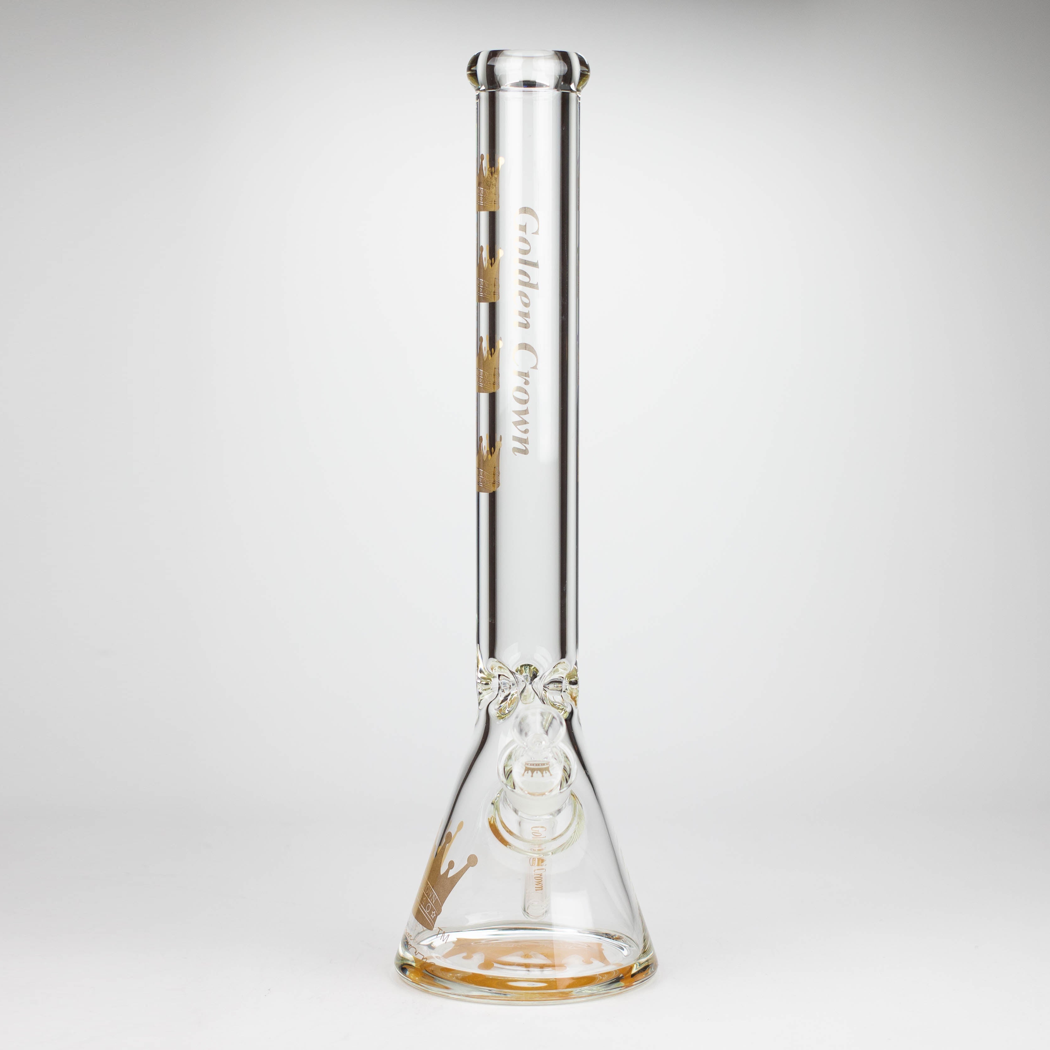 Golden Crown™ | 18 Inch 9mm glass bong with Signature and 24K Gold Emblem