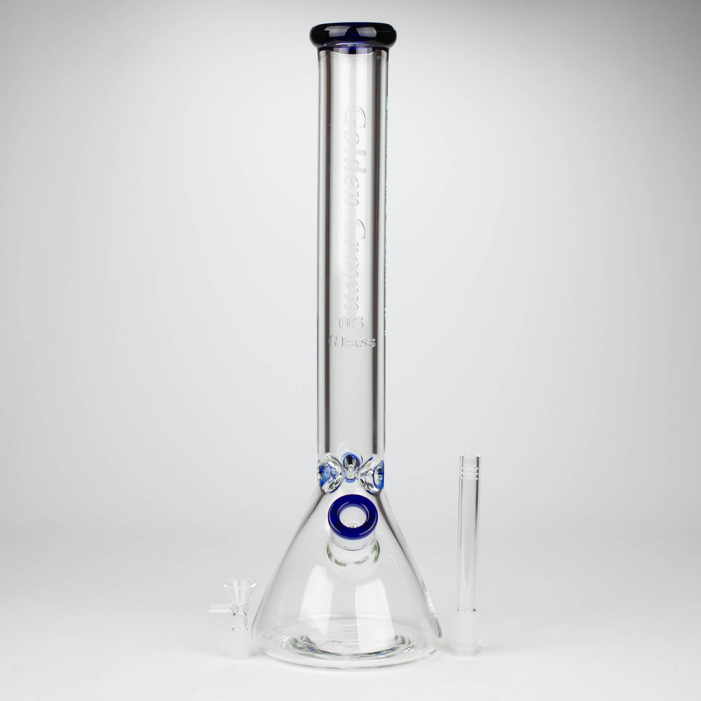 Golden Crown™ | 18 Inch 9mm Engraved Bong US Glass