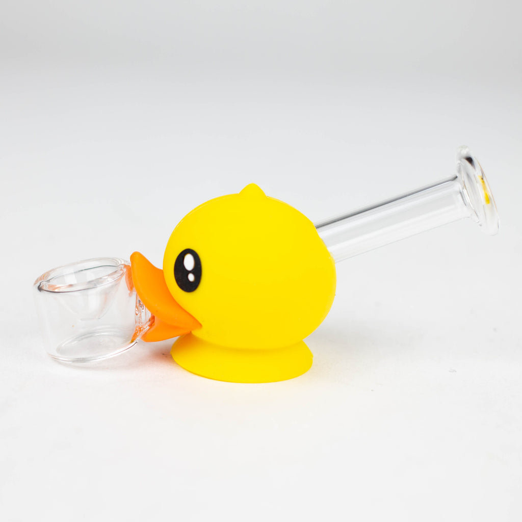 4" Duck Glass hand pipe-Assorted [H360]
