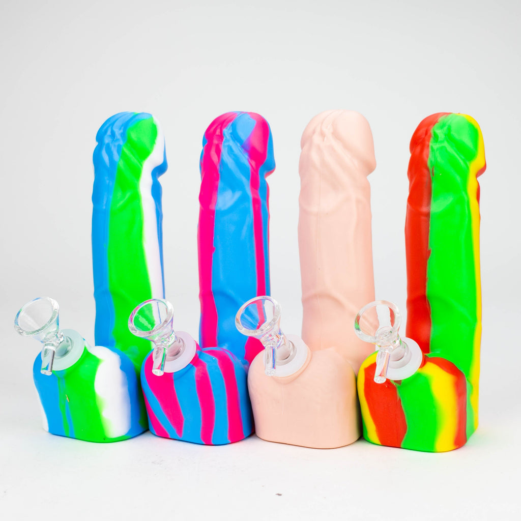 7" Silicone Penis Shape Bong-Assorte[155B]