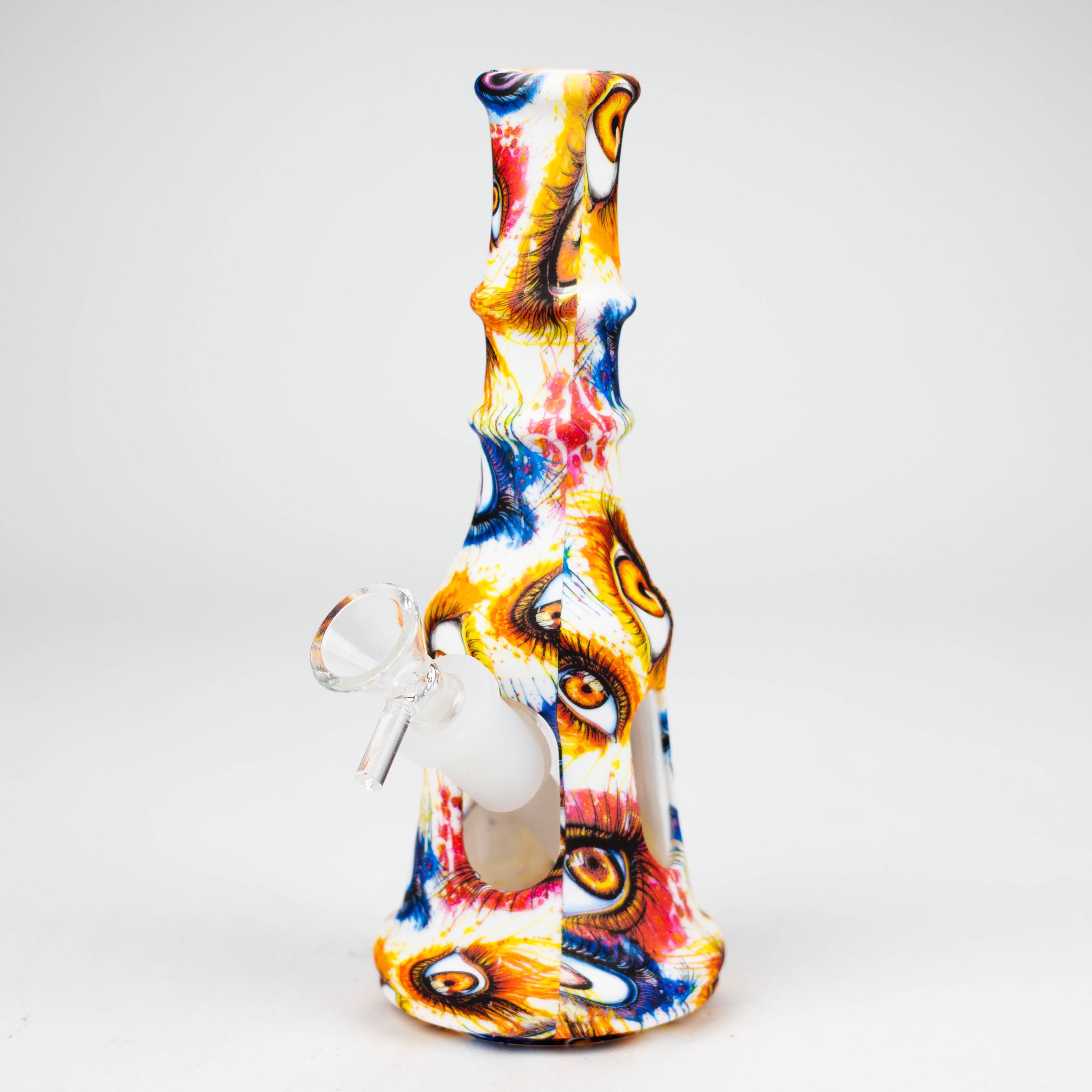 8" Silicone+Glass bong-Assorted [079B]