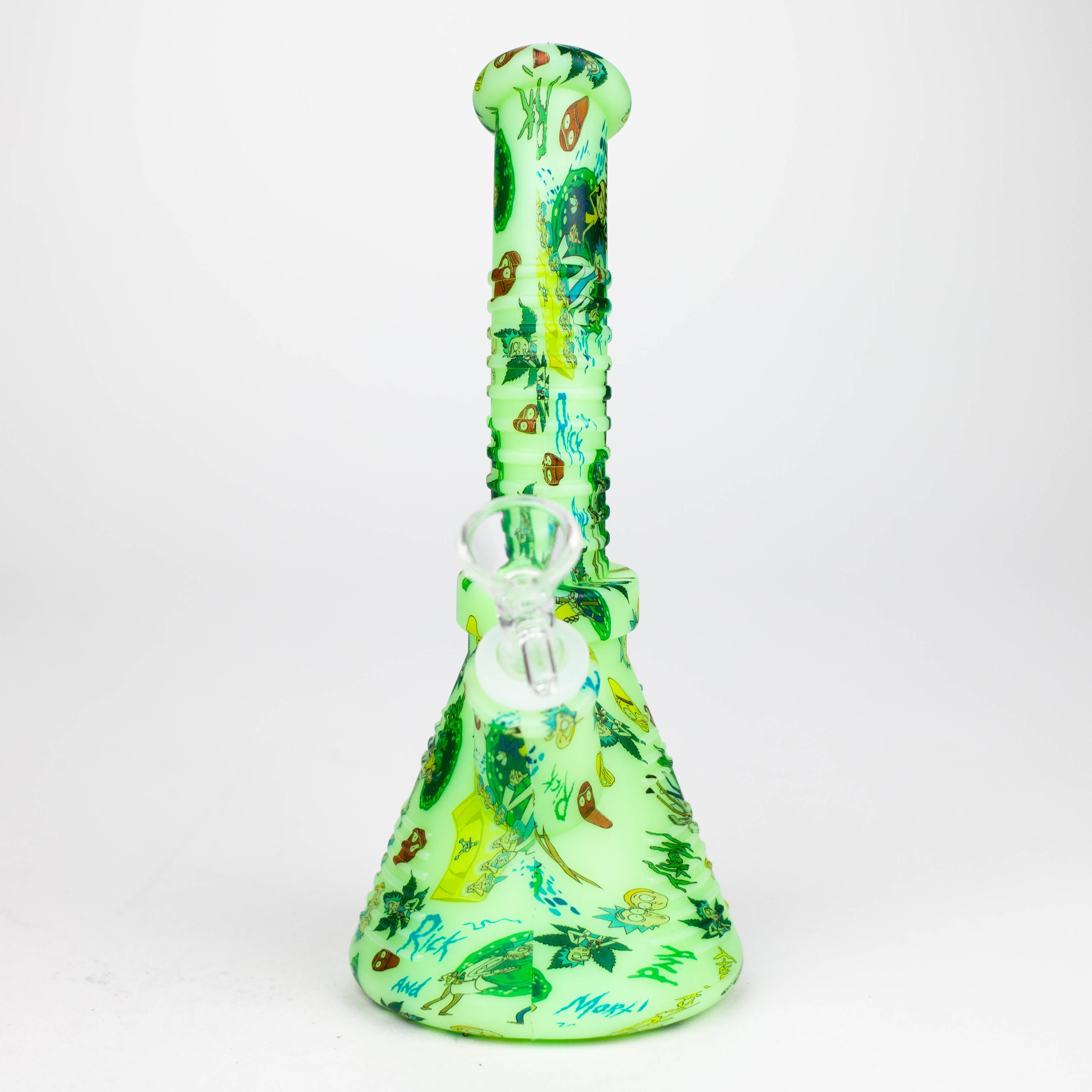 Fortune | 8.5" Angled Hydrographic Silicone Waterpipe-Assorted [SP1019P]