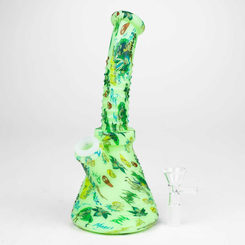 Fortune | 8.5" Angled Hydrographic Silicone Waterpipe-Assorted [SP1019P]