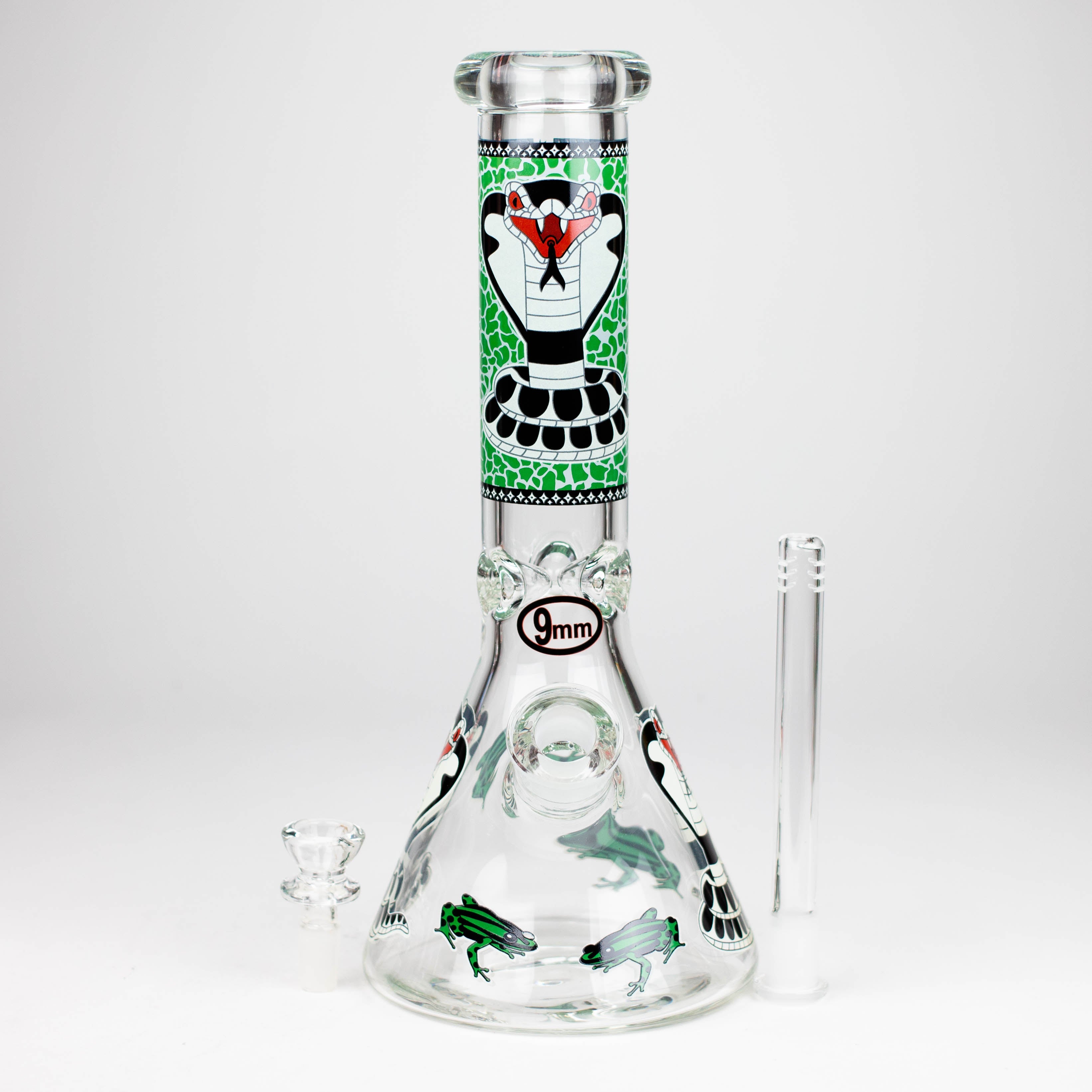 Fortune | 12" 9mm Snake Glow in the dark Beaker Bong [GT125009]