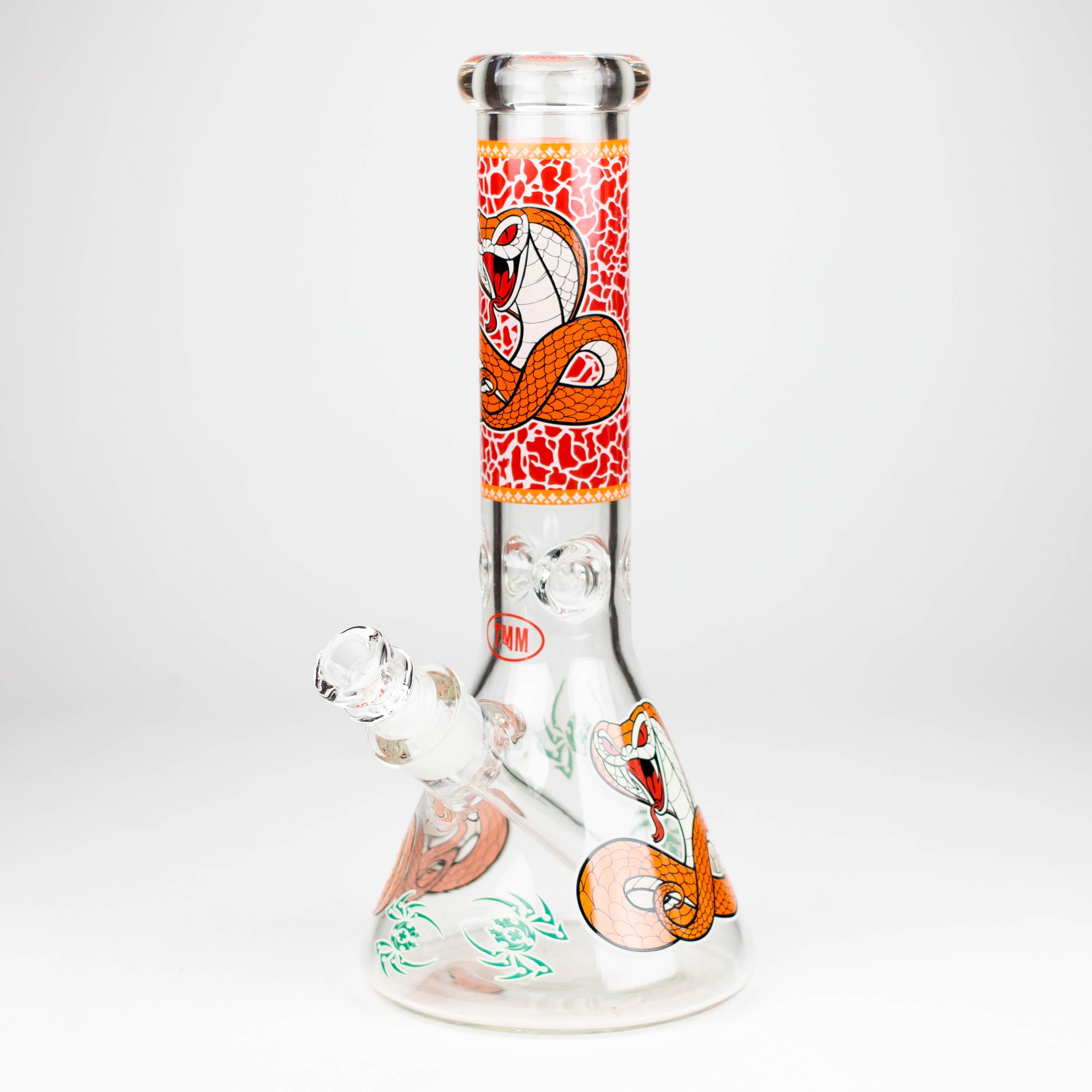 Fortune | 12" 7mm Snake Glow in the dark Beaker Bong [GT125007]