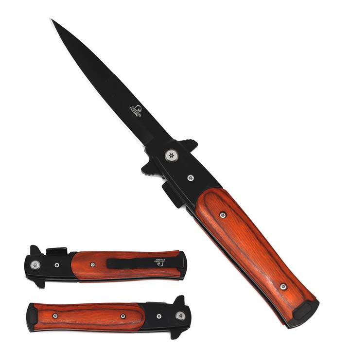 Falcon | 8-3/4" Wood Handle Spring Assisted Knife