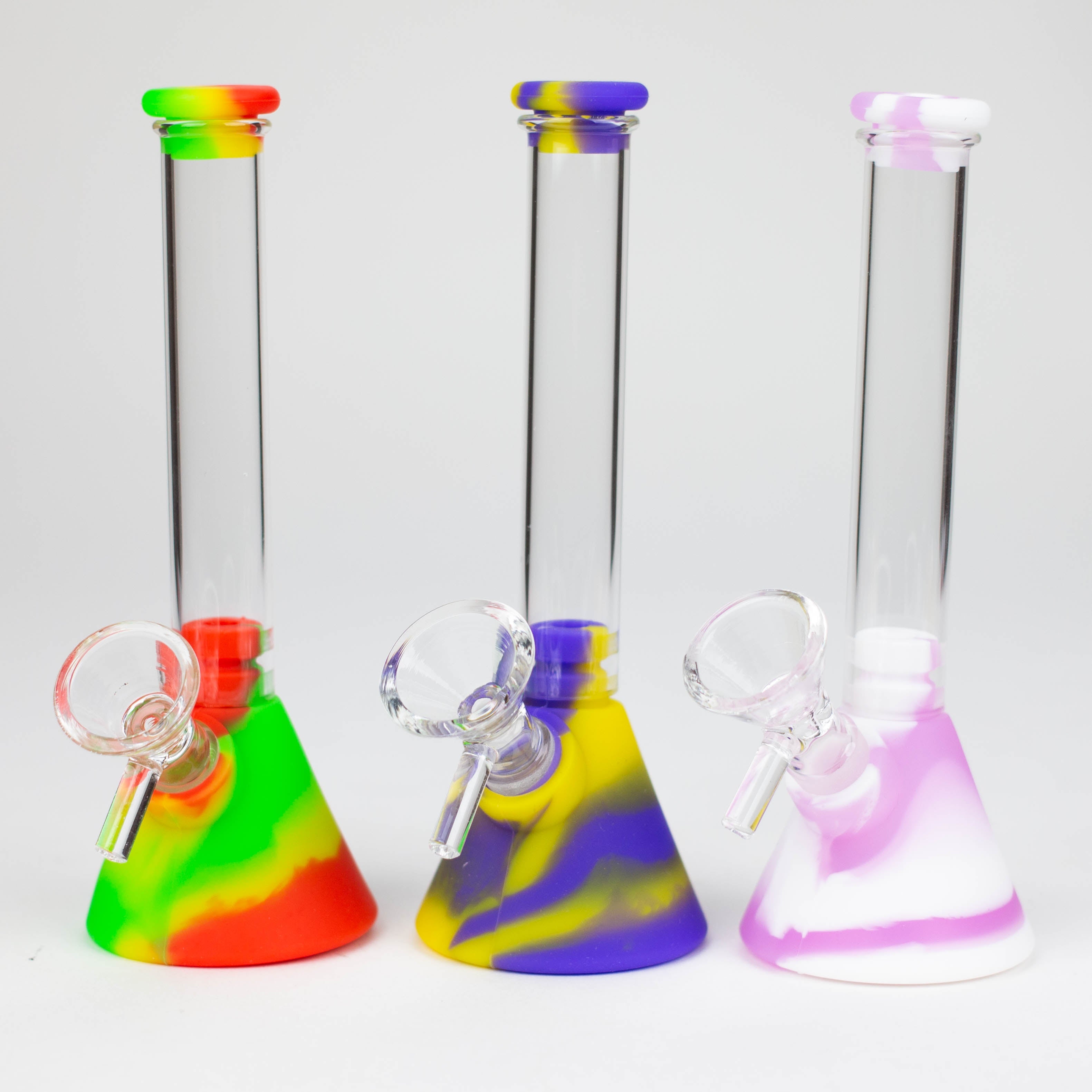 6" Silicone Glass Beaker Mini bong-Assorted [H373]