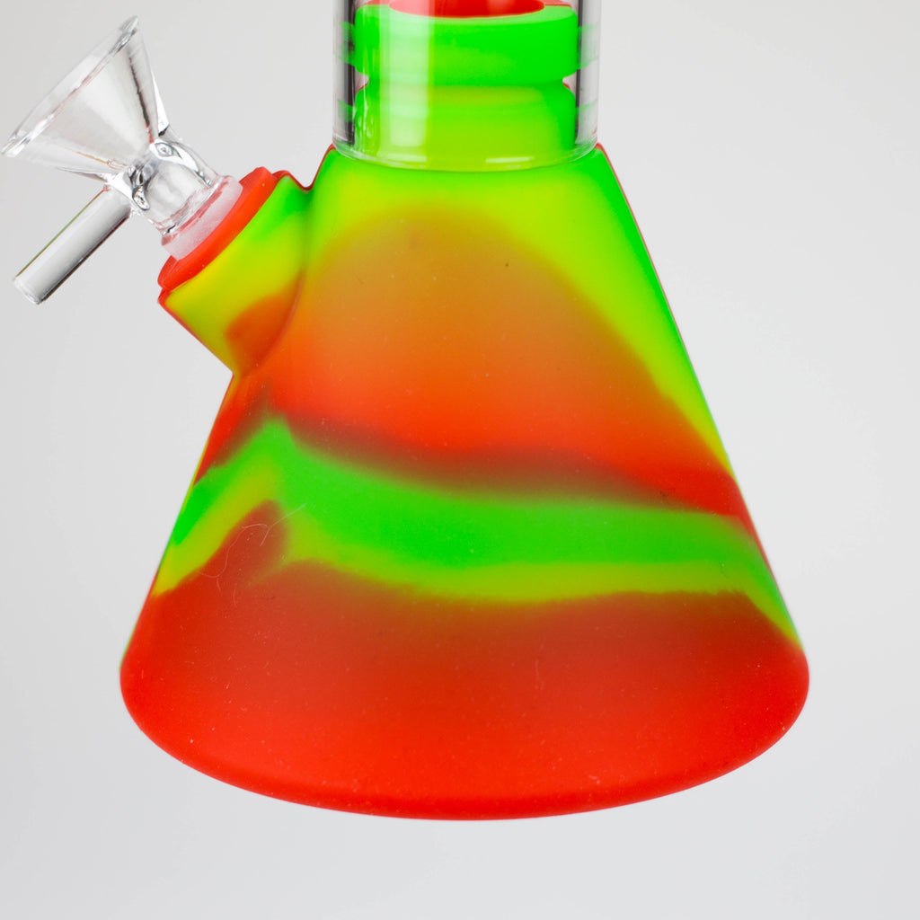 10.5" Silicone Glass Beaker bong-Assorted [H374]
