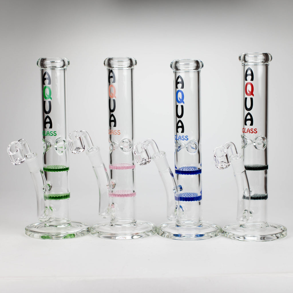 AQUA | 10" Dual Honeycomb rig with quartz banger [B1]