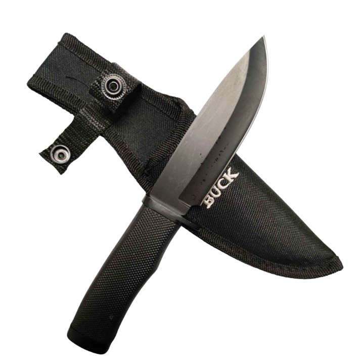 8-1/2" Full Tang Fixed Black Blade Hunting Knives