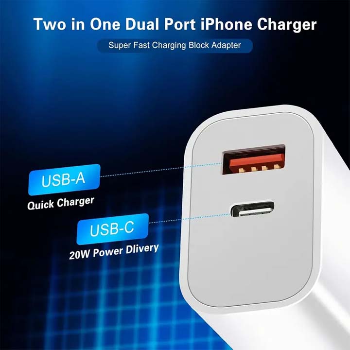 Dual Output USB-C + USB-A Charger