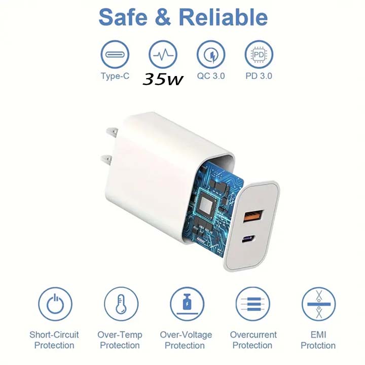 Dual Output USB-C + USB-A Charger