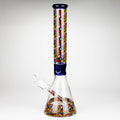Z17" Color accented 7 mm glass water bong With Poker Design