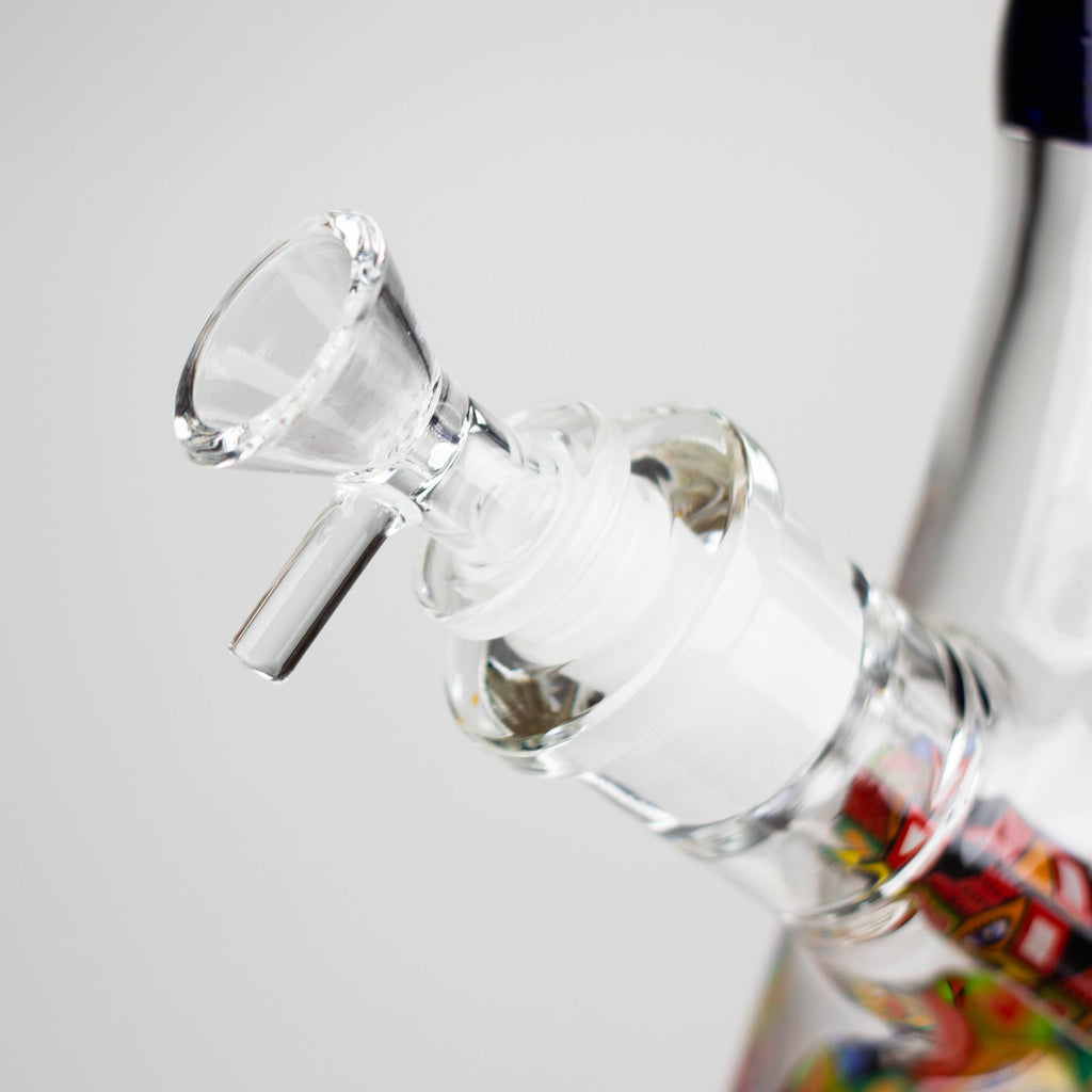 Z17" Color accented 7 mm glass water bong With Poker Design