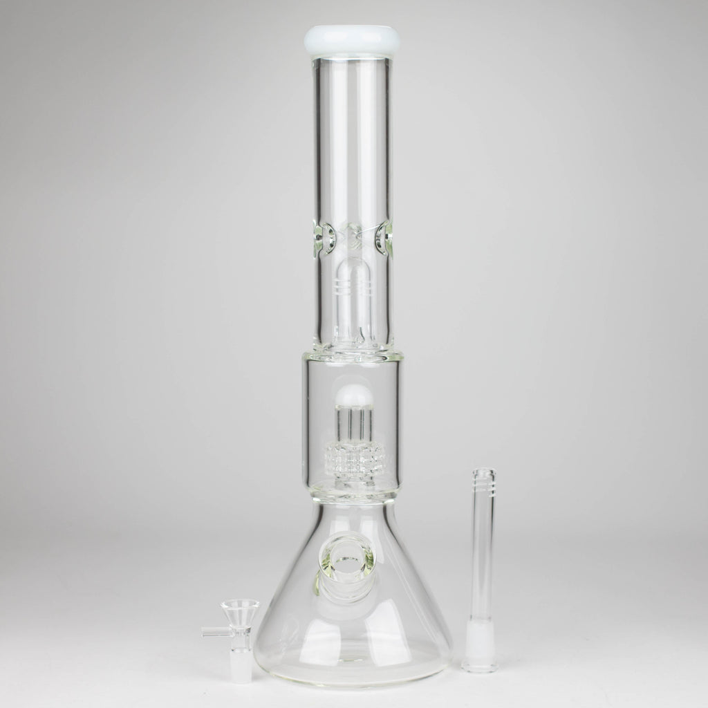 Z16" Color accented 7 mm glass water bong With Dffiuser