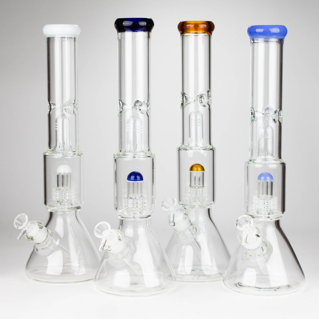 Z16" Color accented 7 mm glass water bong With Dffiuser