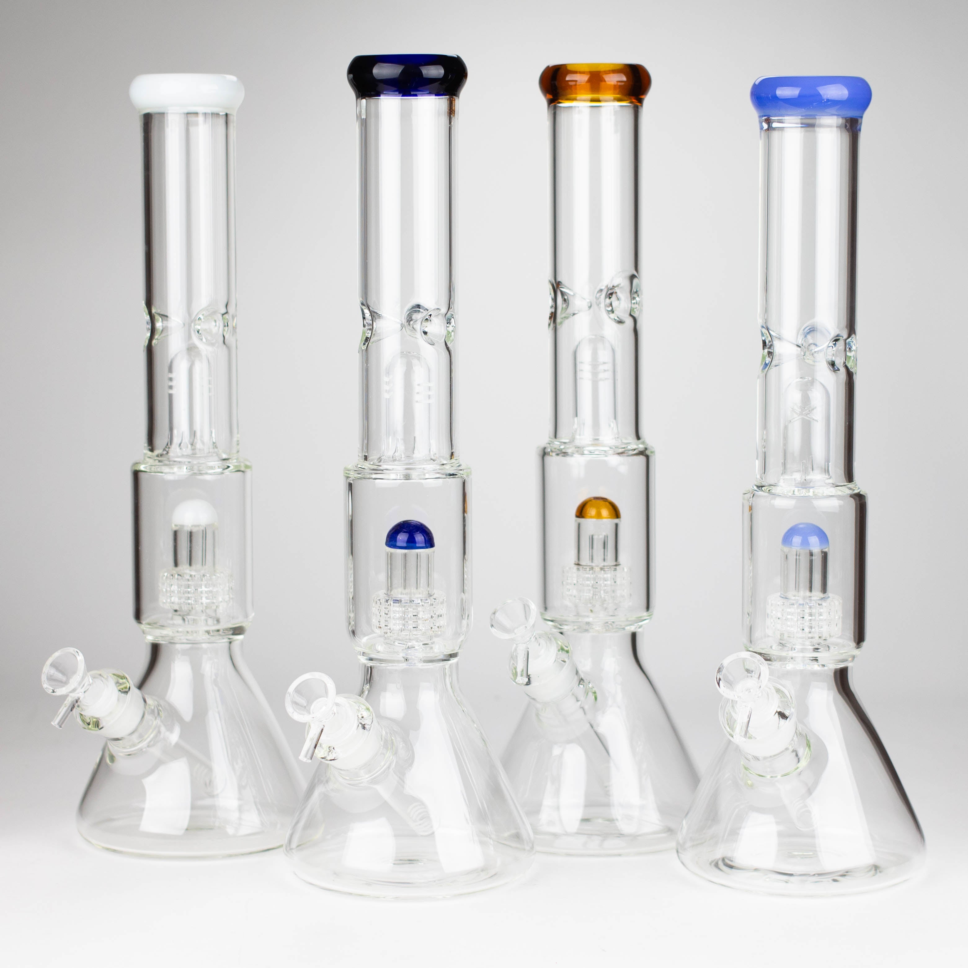 Z16" Color accented 7 mm glass water bong With Dffiuser