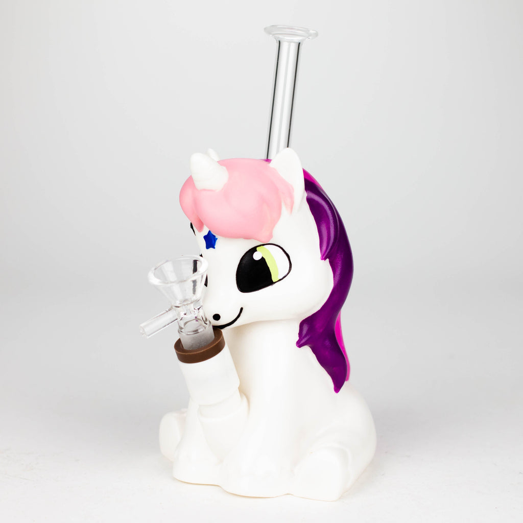 7.6" Vinyl unicorn water pipe [H395]