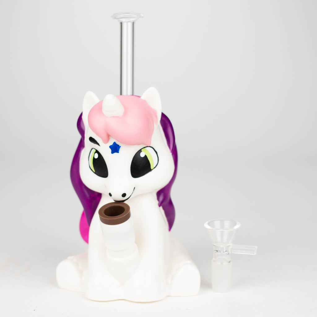 7.6" Vinyl unicorn water pipe [H395]