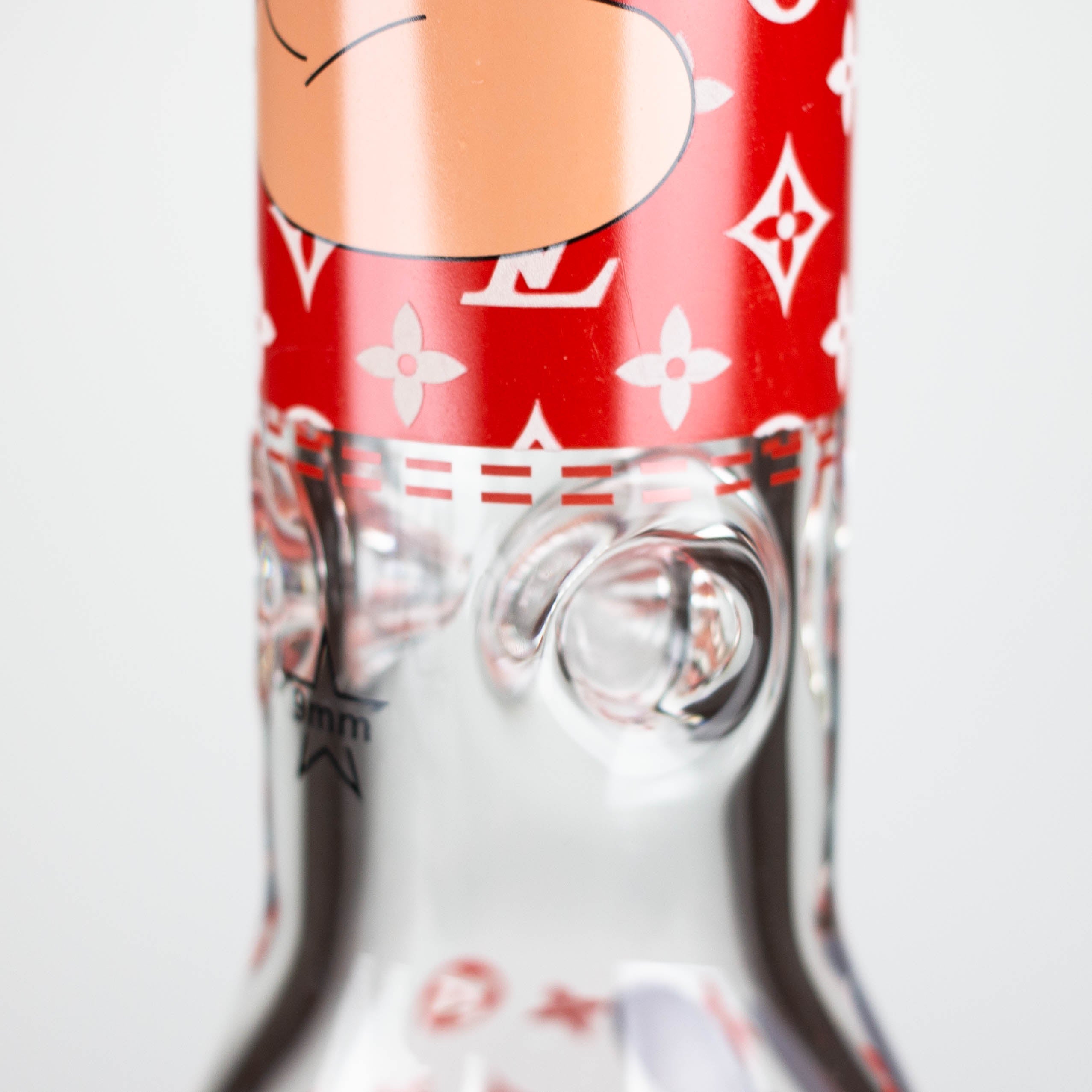 14" Cartoon Glow In The Dark 9 mm glass bong [PIP835]