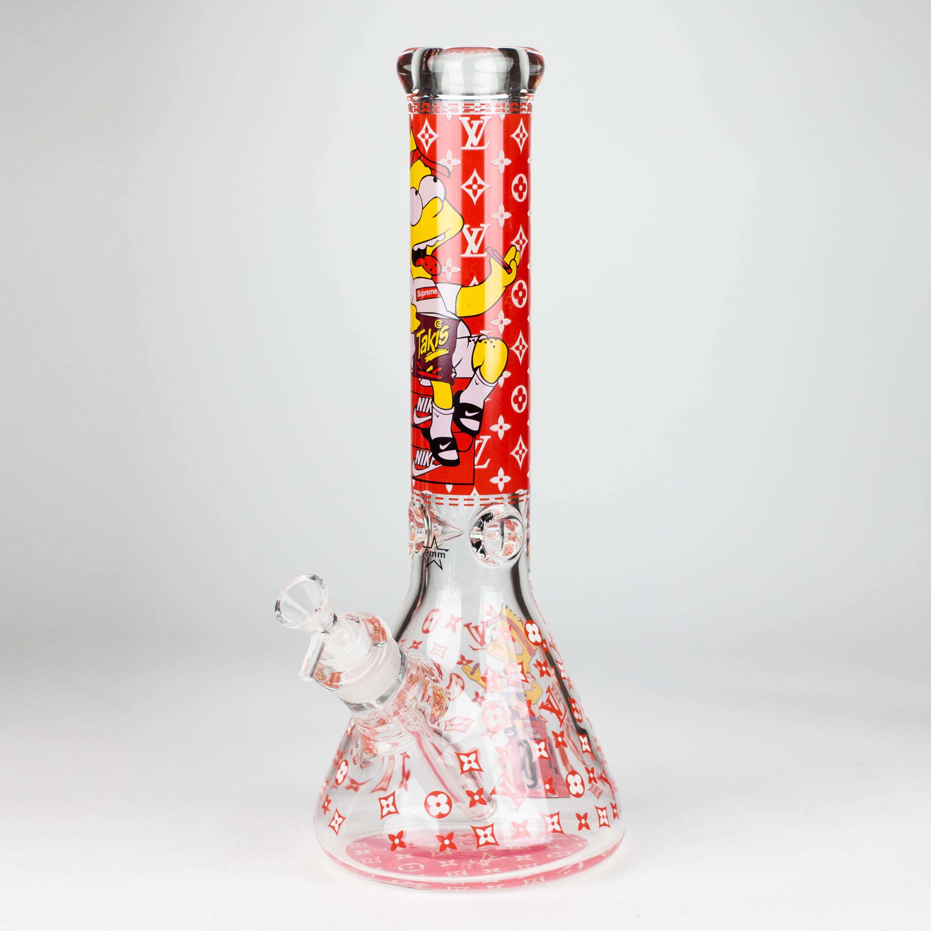 14" Cartoon Glow In The Dark 9 mm glass bong [PIP835]