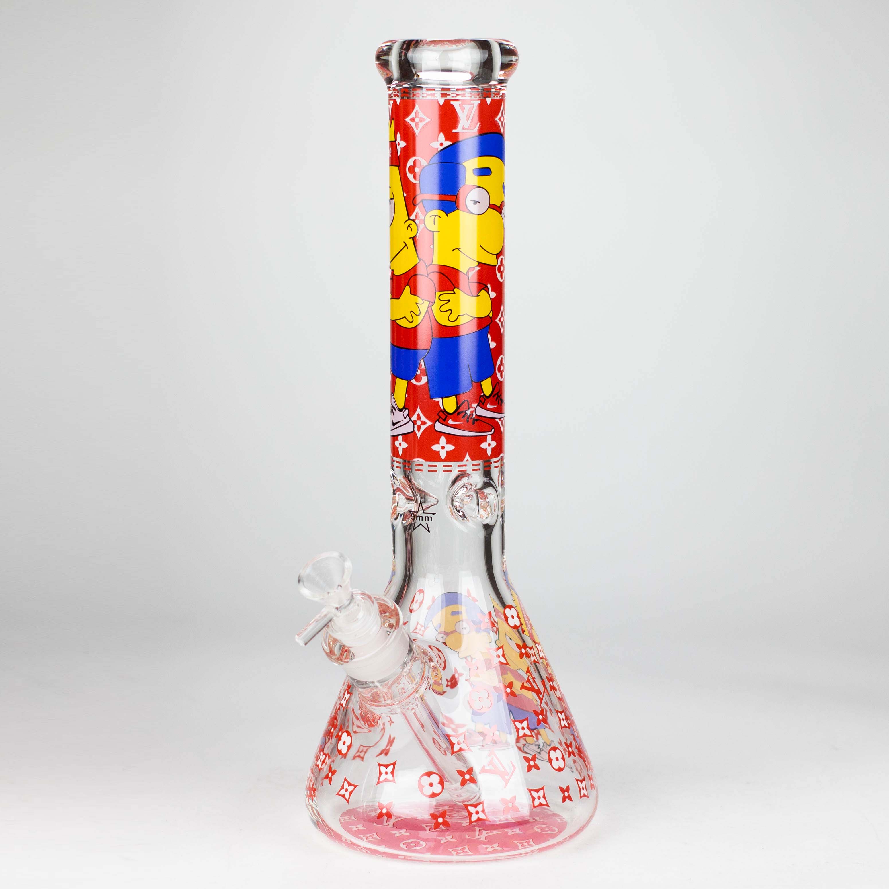14" Cartoon Glow In The Dark 9 mm glass bong [PIP835]