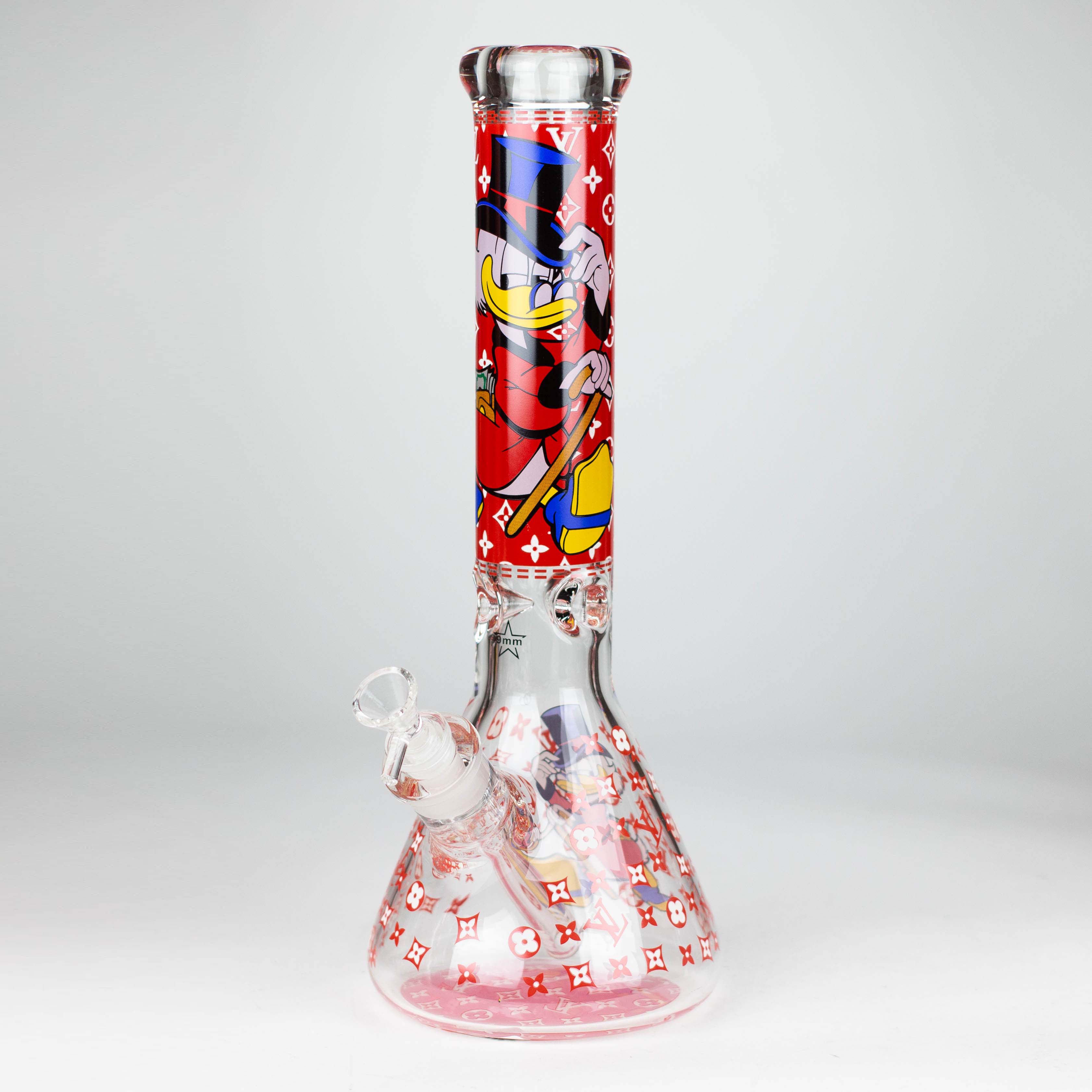 14" Cartoon Glow In The Dark 9 mm glass bong [PIP835]
