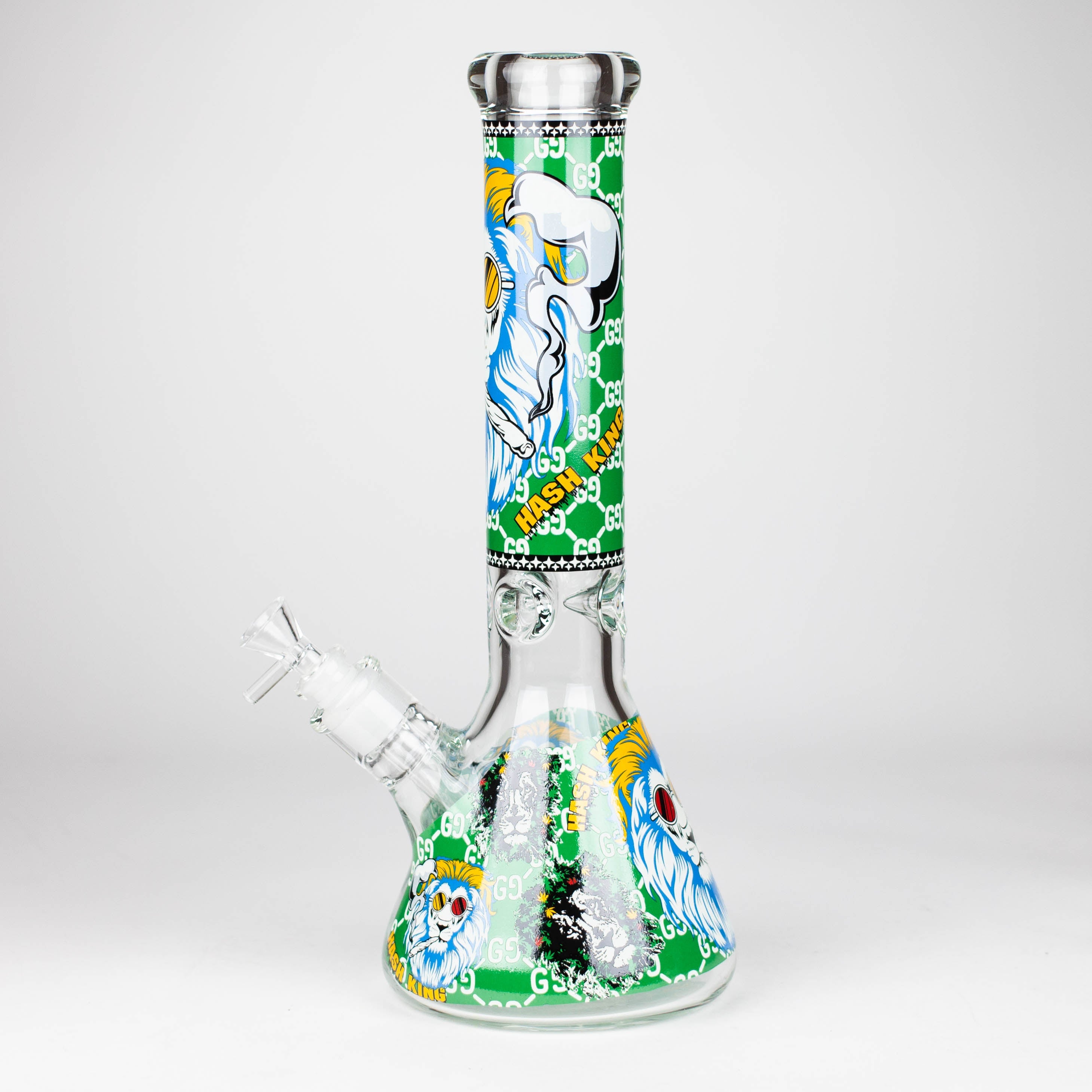 14" Hash King Lion Glow 9mm glass bong [PIP867]