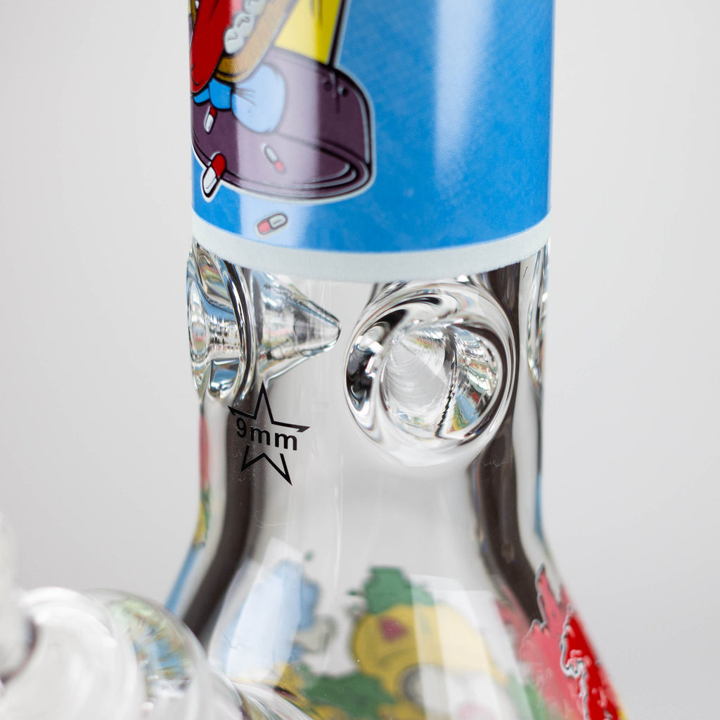 14" Cartoon Glow 9 mm glass bong [PIP834]