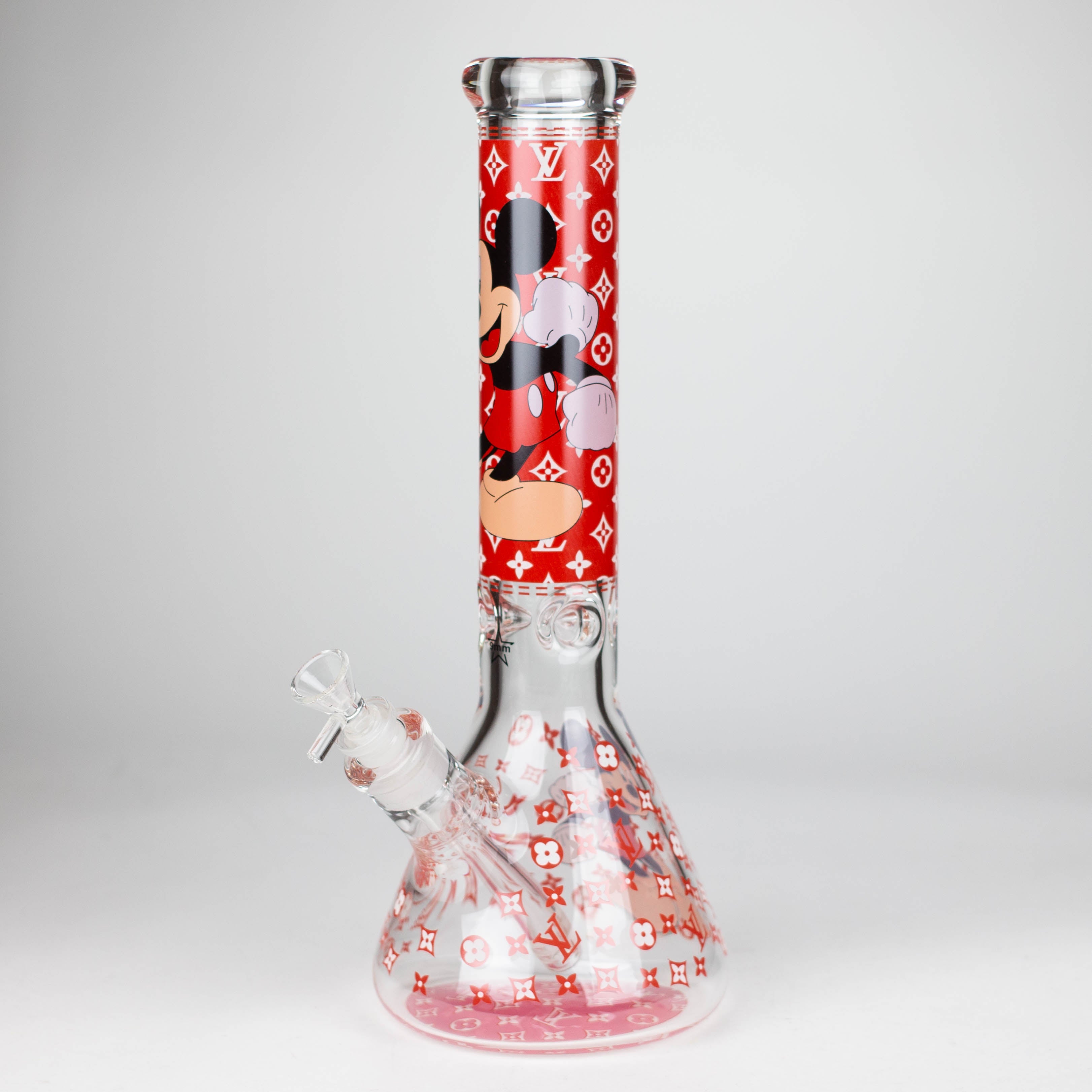 14" Cartoon Glow In The Dark 9 mm glass bong [PIP835]