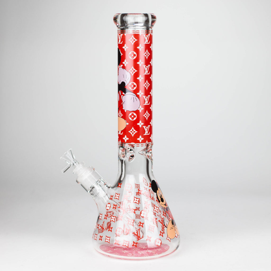 14" Cartoon Glow In The Dark 9 mm glass bong [PIP835]