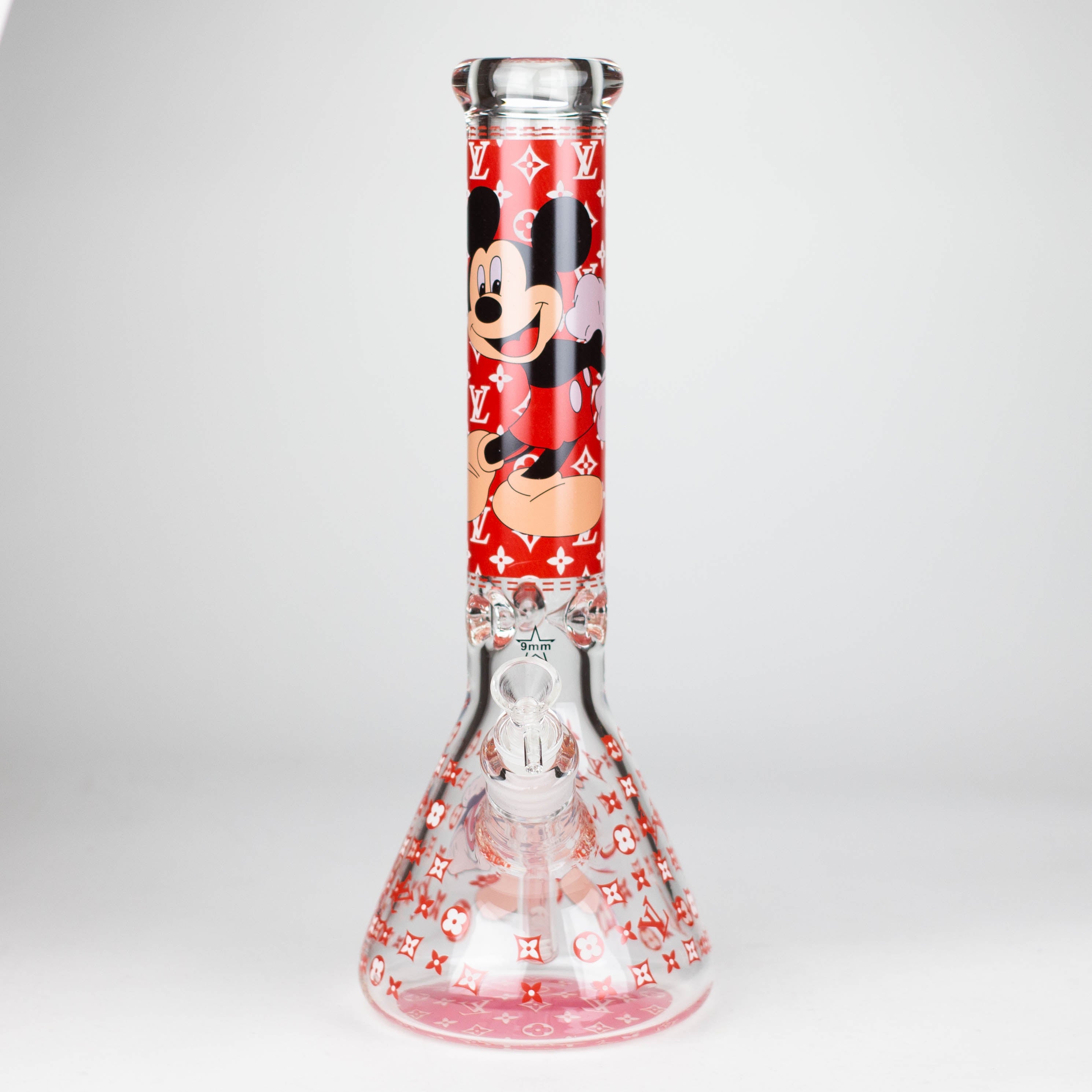 14" Cartoon Glow In The Dark 9 mm glass bong [PIP835]