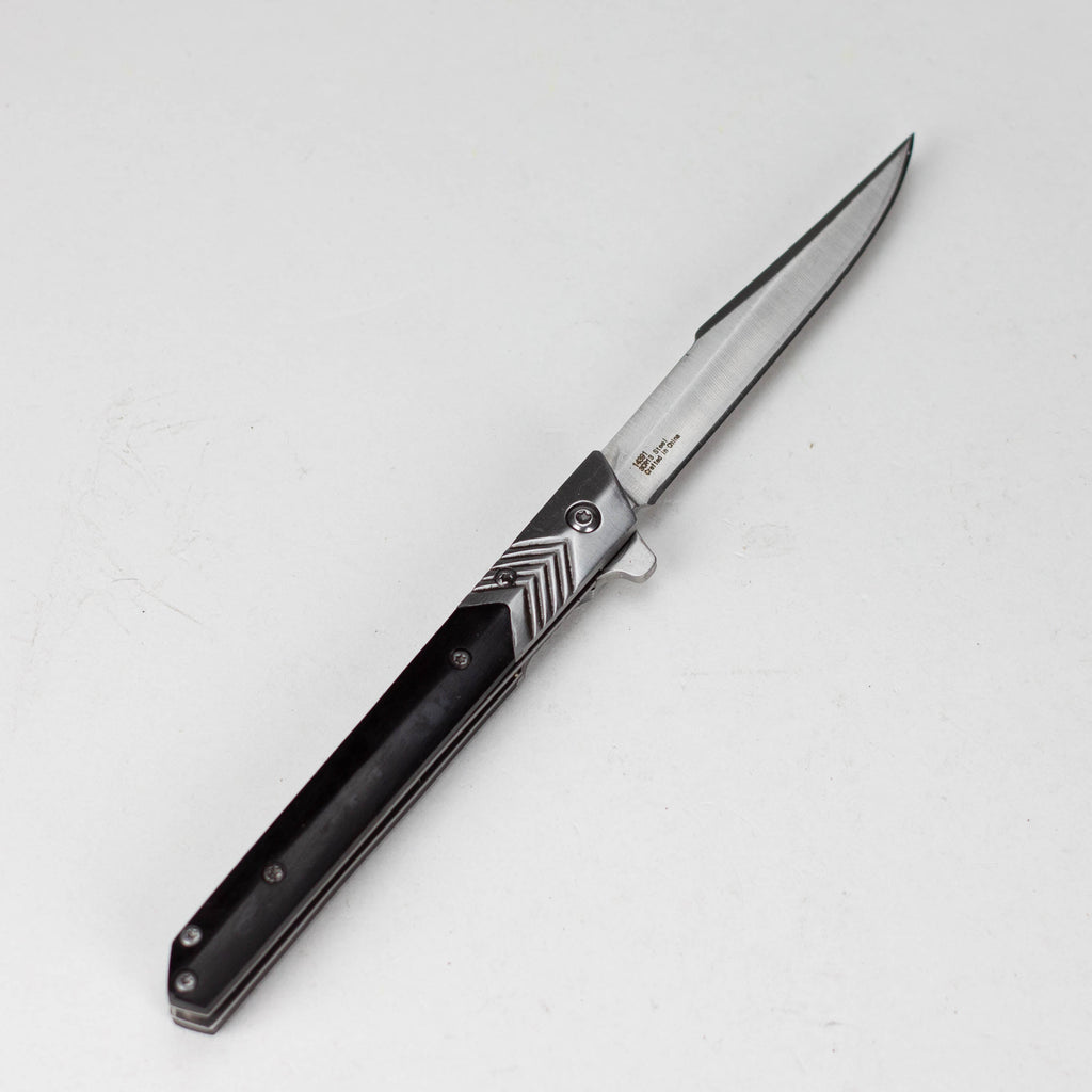 Defender-Xtreme | 8" Sand Finish Blade Black Wood Handle Ball Baring Knife [14391]