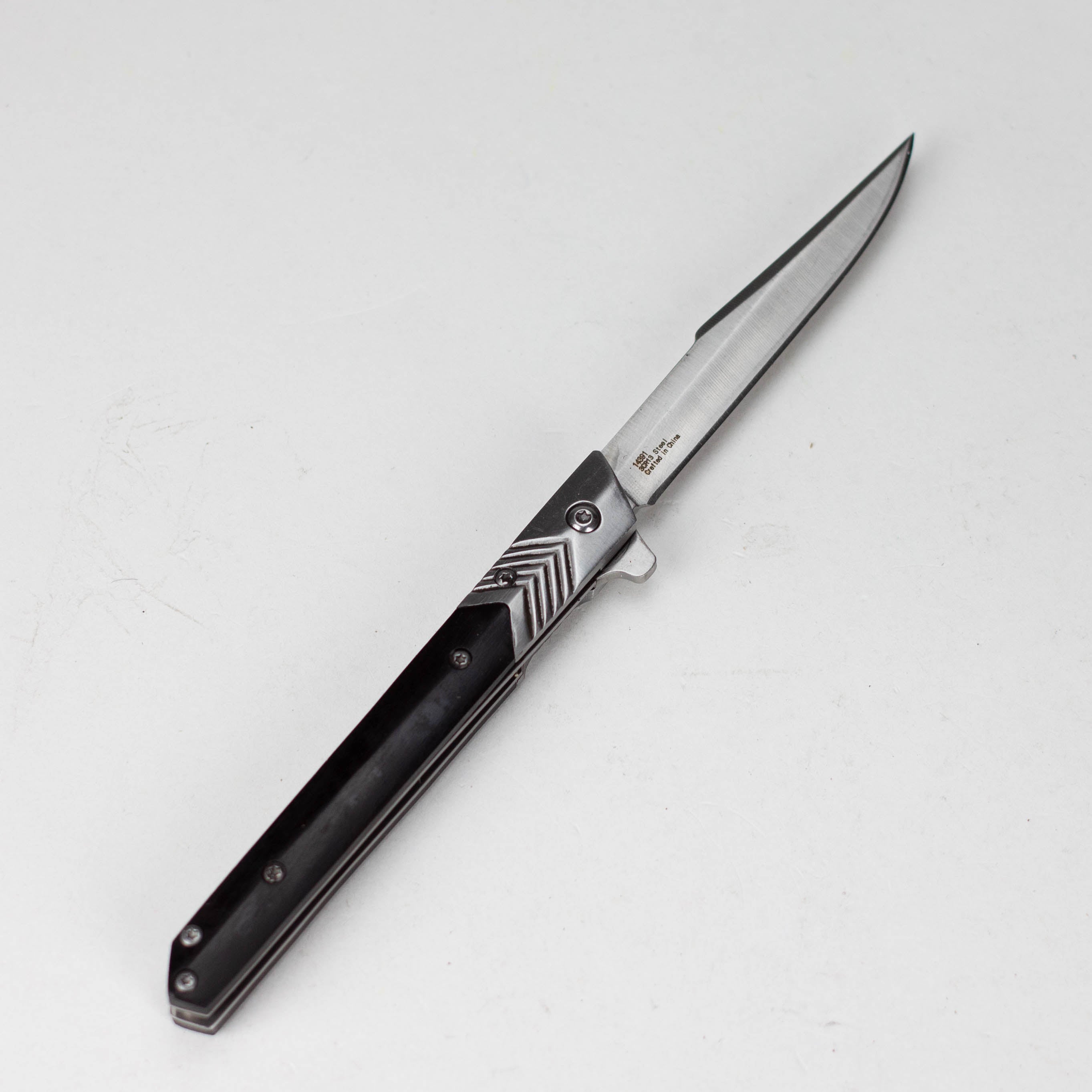 Defender-Xtreme | 8" Sand Finish Blade Black Wood Handle Ball Baring Knife [14391]