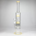 16" Color accented double percolator glass bong