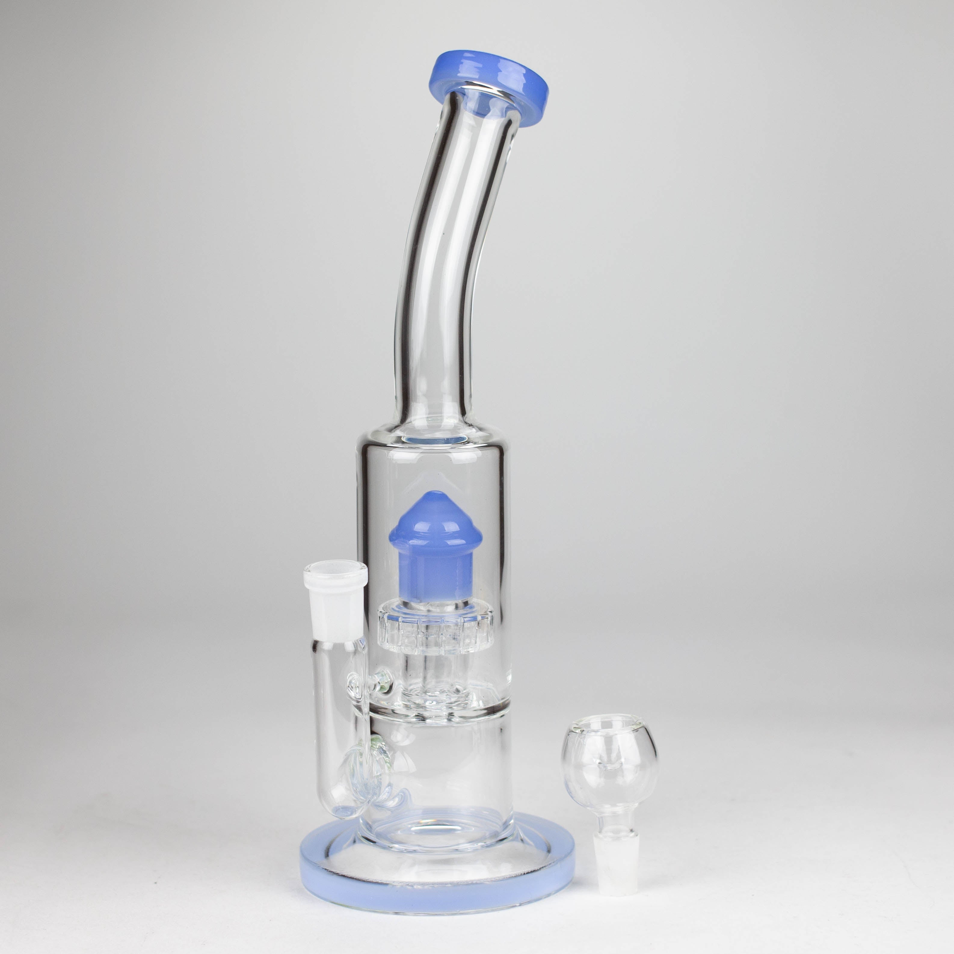 12" color accented bent neck glass bong