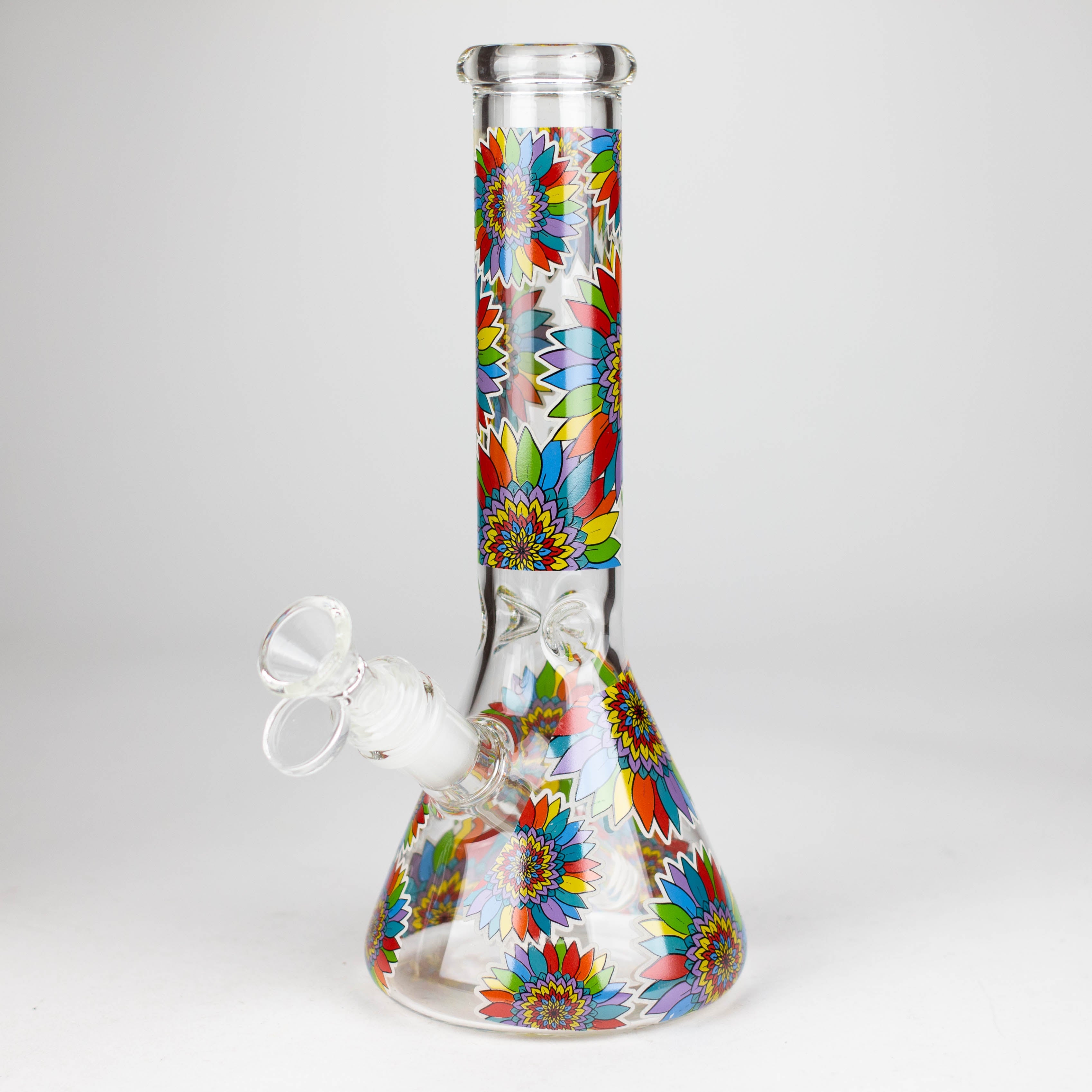 Z10" Glow in the dark Glass Bong With Flower Design